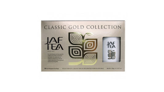 Enveloppe en aluminium Jaf Tea Classic Gold Collection (100 g) avec tasse en carton