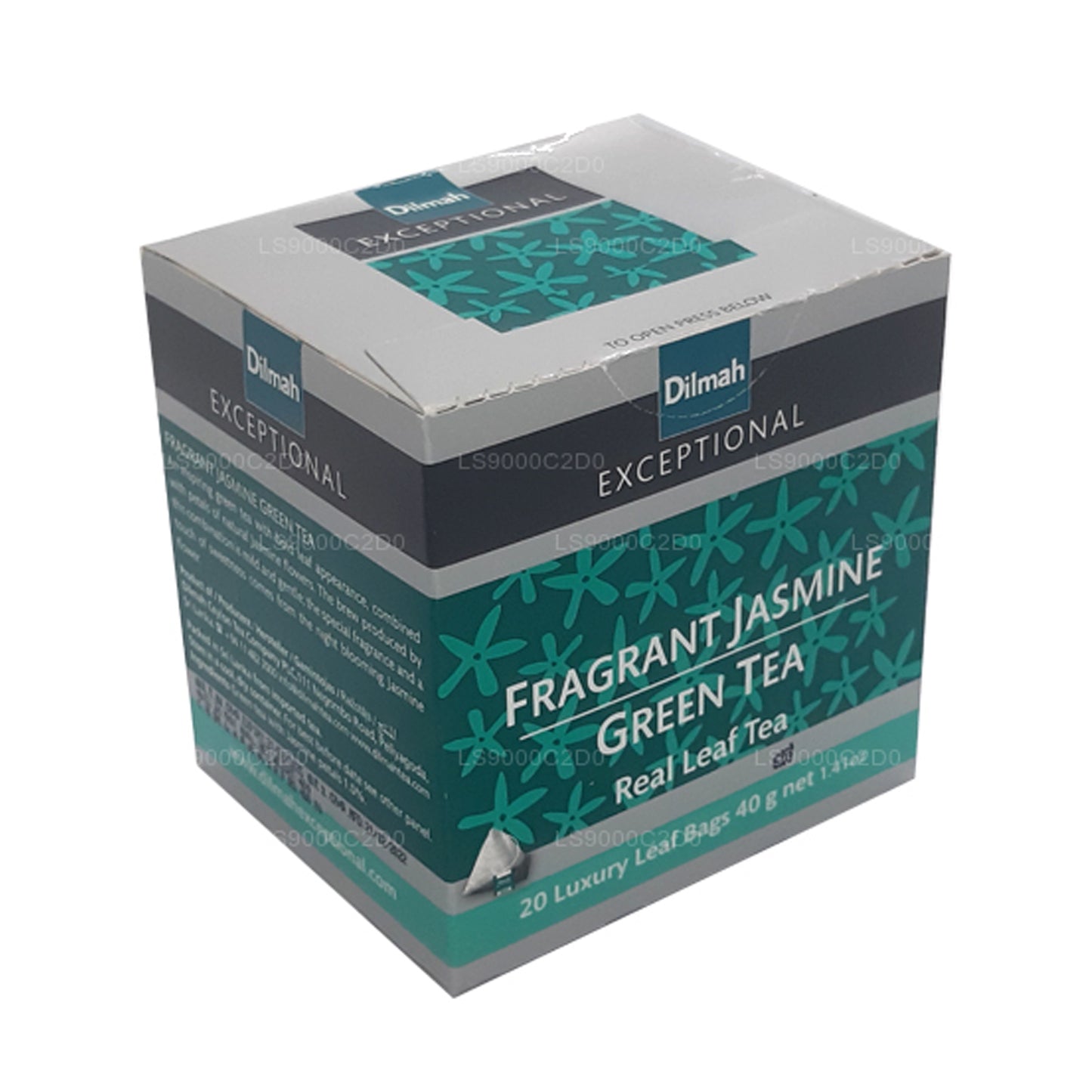 Thé Dilmah Exceptional parfumé au jasmin et à la vraie feuille verte (40 g) 20 sachets de thé