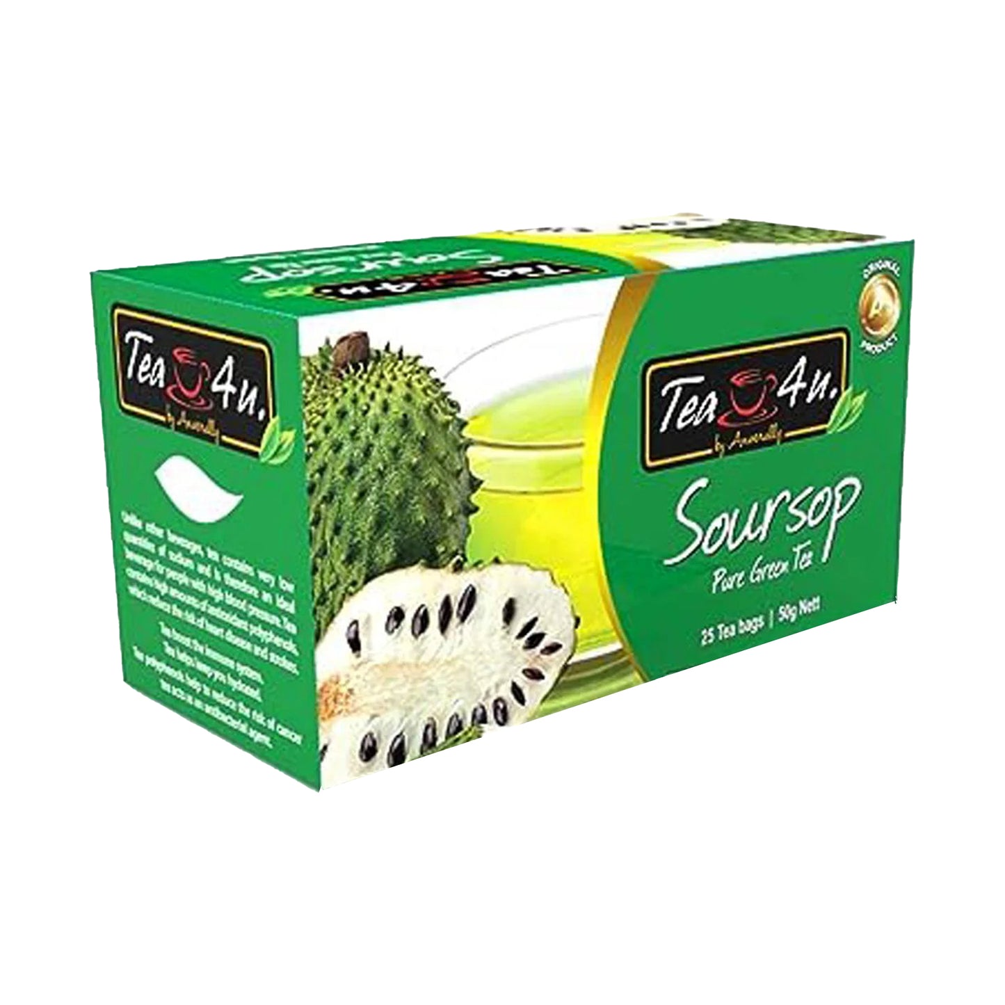 Tea4U Thé vert au corossol (50g) 25 sachets de thé