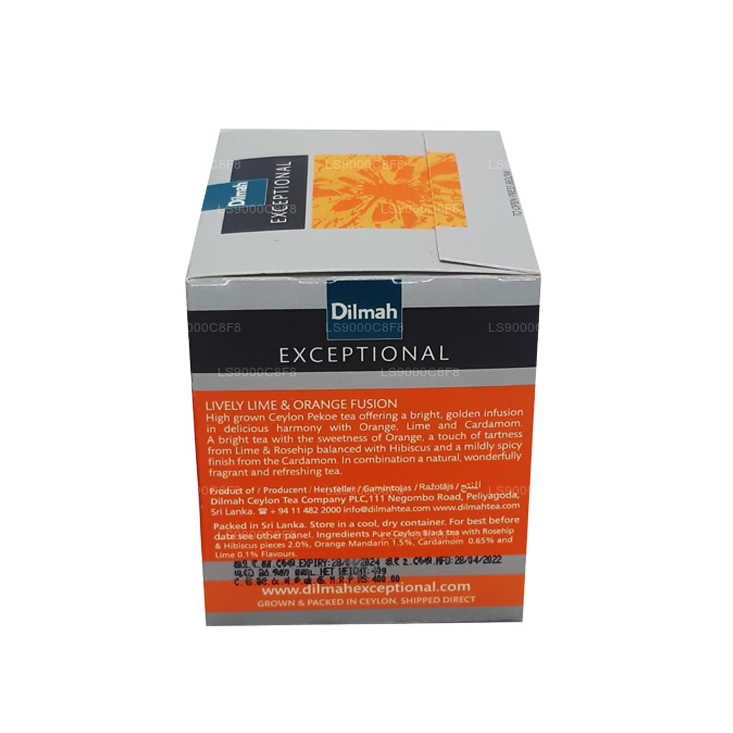 Dilmah Exceptional Lively Lime and Orange Real Leaf Tea Fusion (40 g) 20 sachets de thé