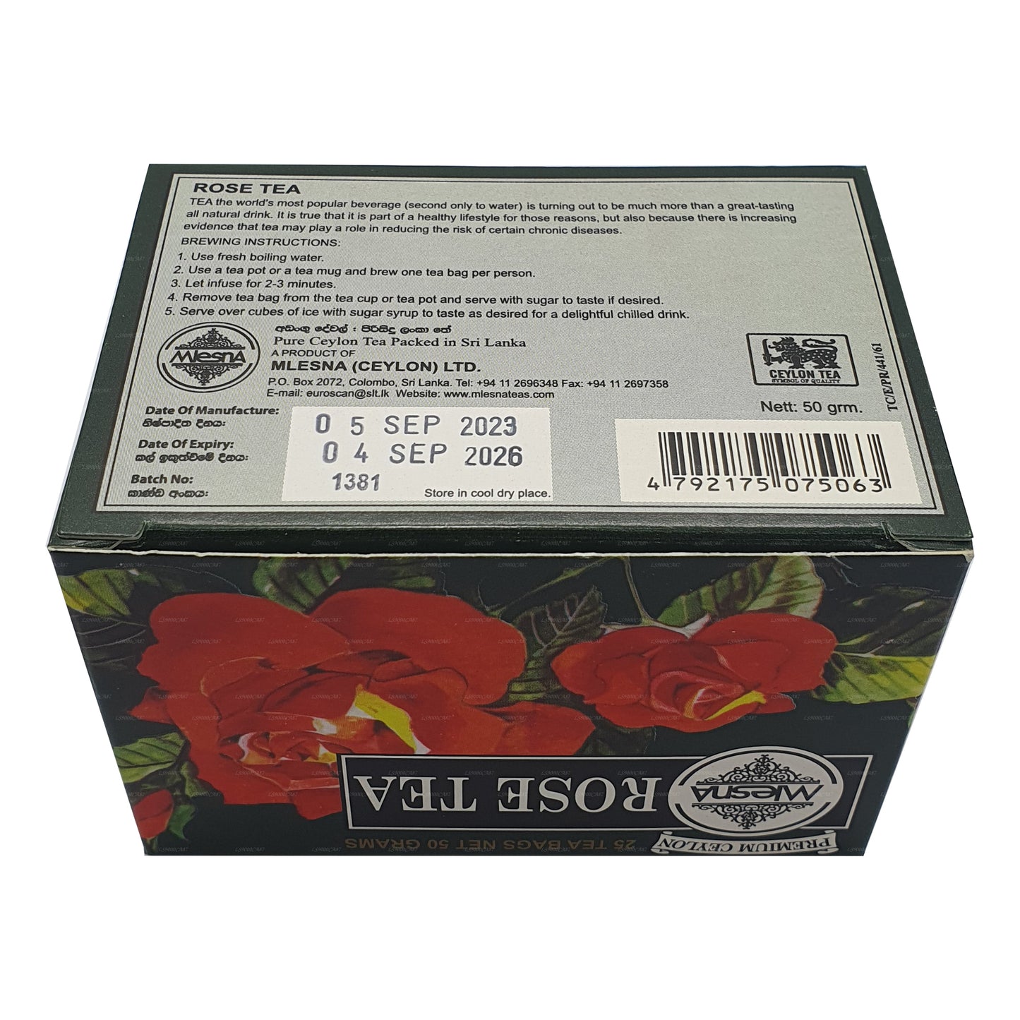 Thé à la rose Mlesna (50 g) 25 sachets de thé