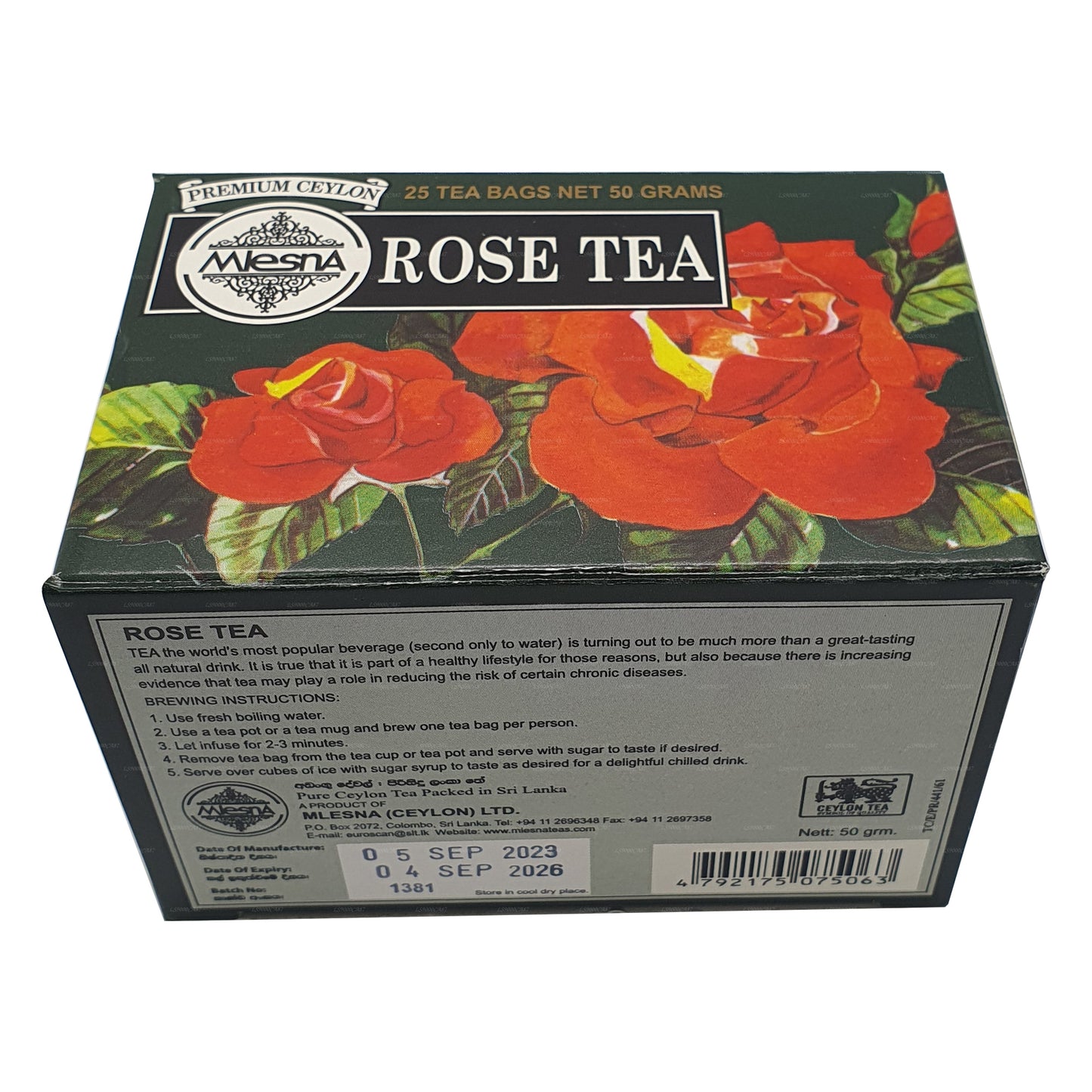 Thé à la rose Mlesna (50 g) 25 sachets de thé