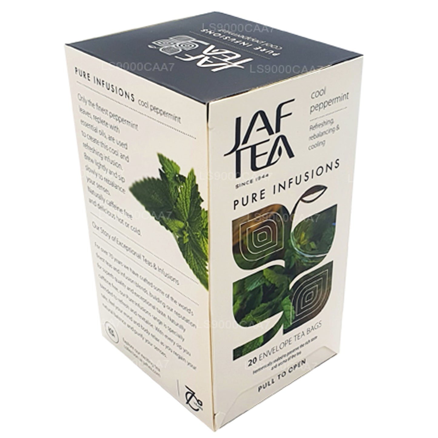 Sachets de thé en papillote à la menthe poivrée Jaf Tea Pure Infusions Collection (30 g)