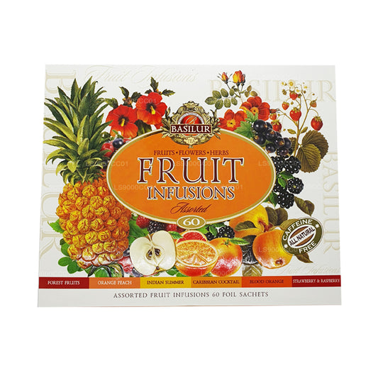 Thé Basilur Ceylan « Infusions de fruits », assortiment de 60 sachets