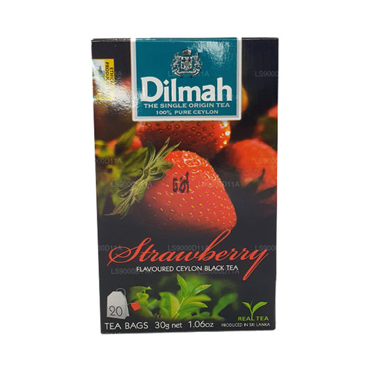 Thé noir de Ceylan aromatisé à la fraise Dilmah (30 g) 20 sachets de thé