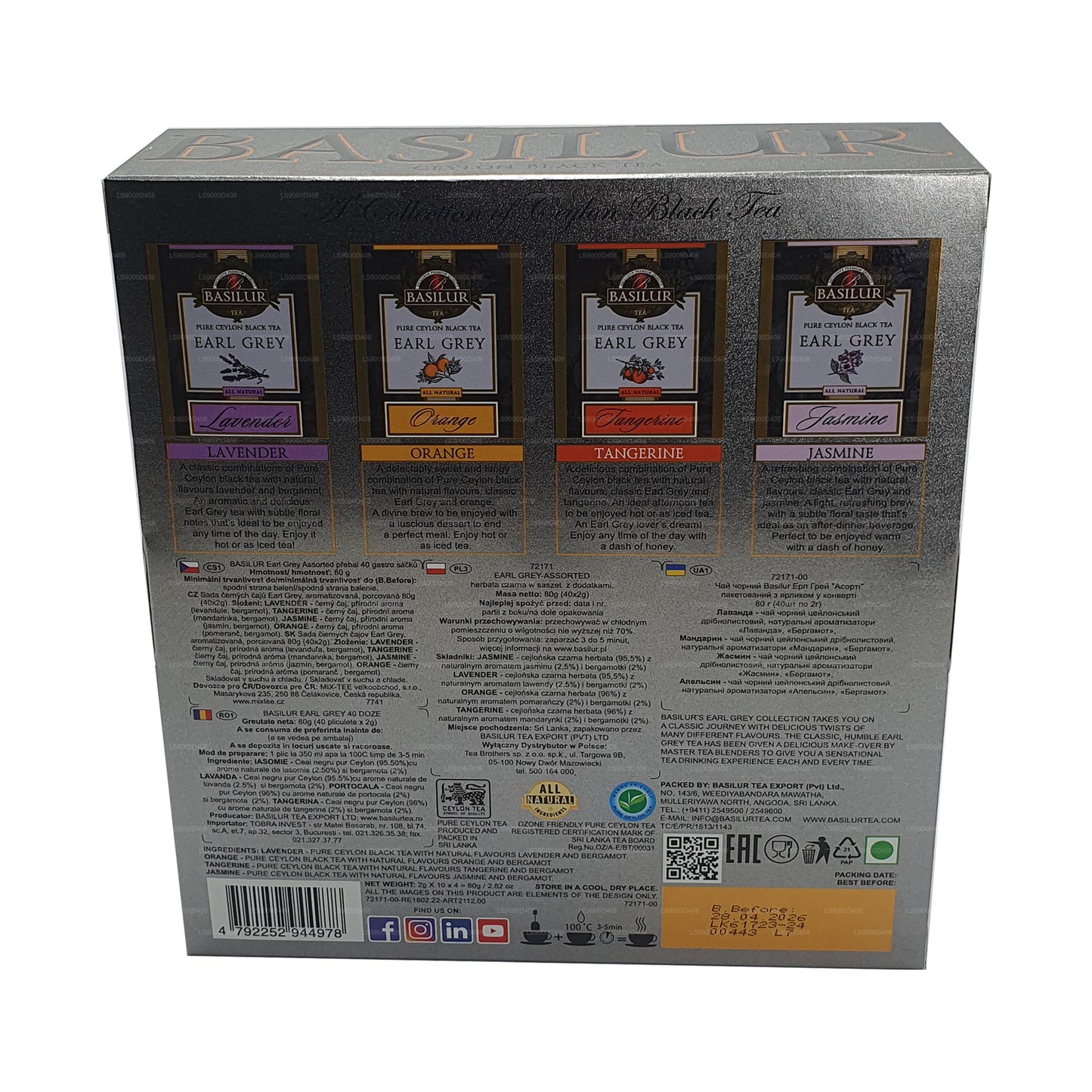 Assortiment de la collection Basilur Earl Grey (80 g)