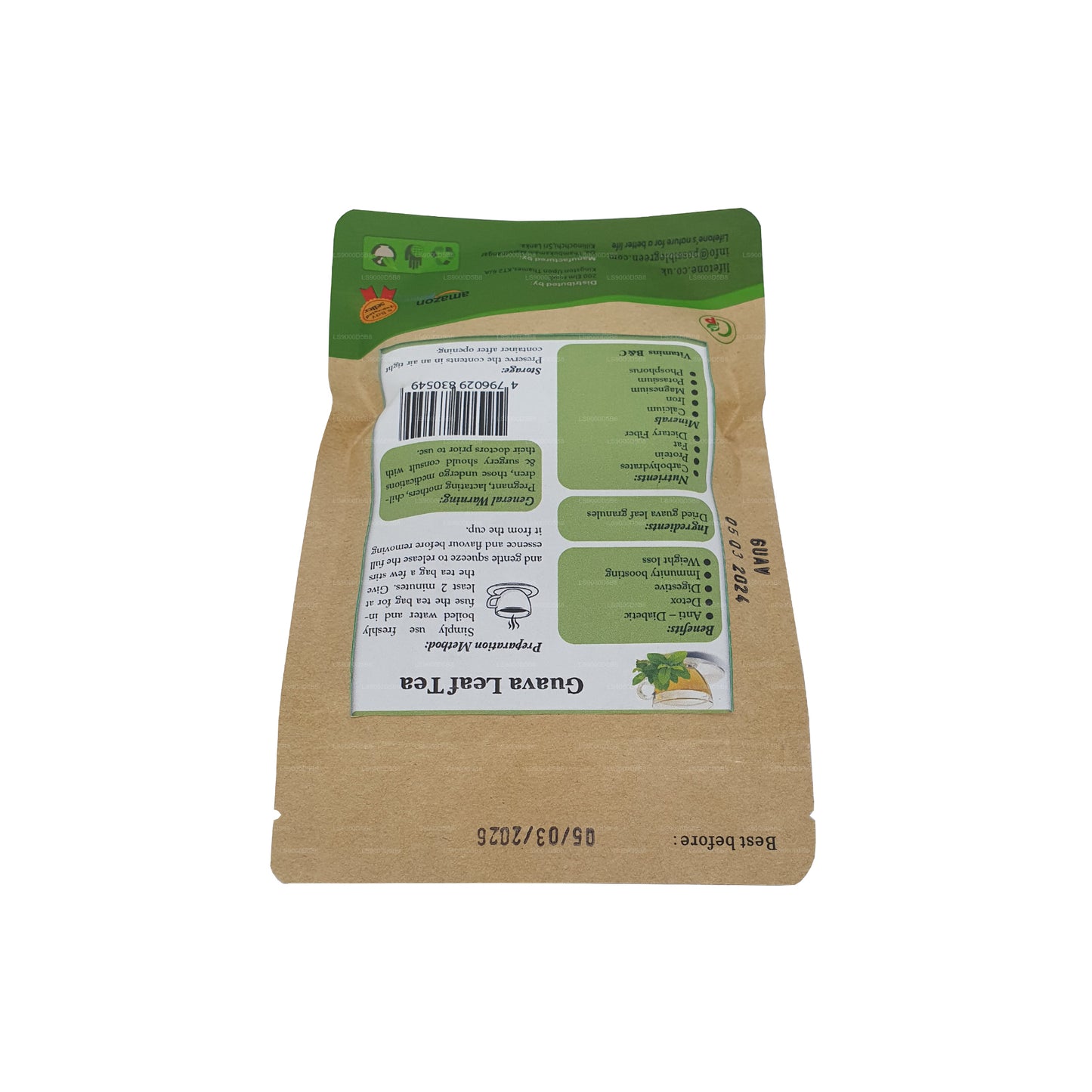 Thé aux feuilles de goyave Lifetone (30 g)
