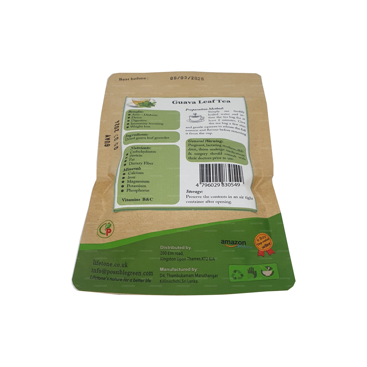 Thé aux feuilles de goyave Lifetone (30 g)