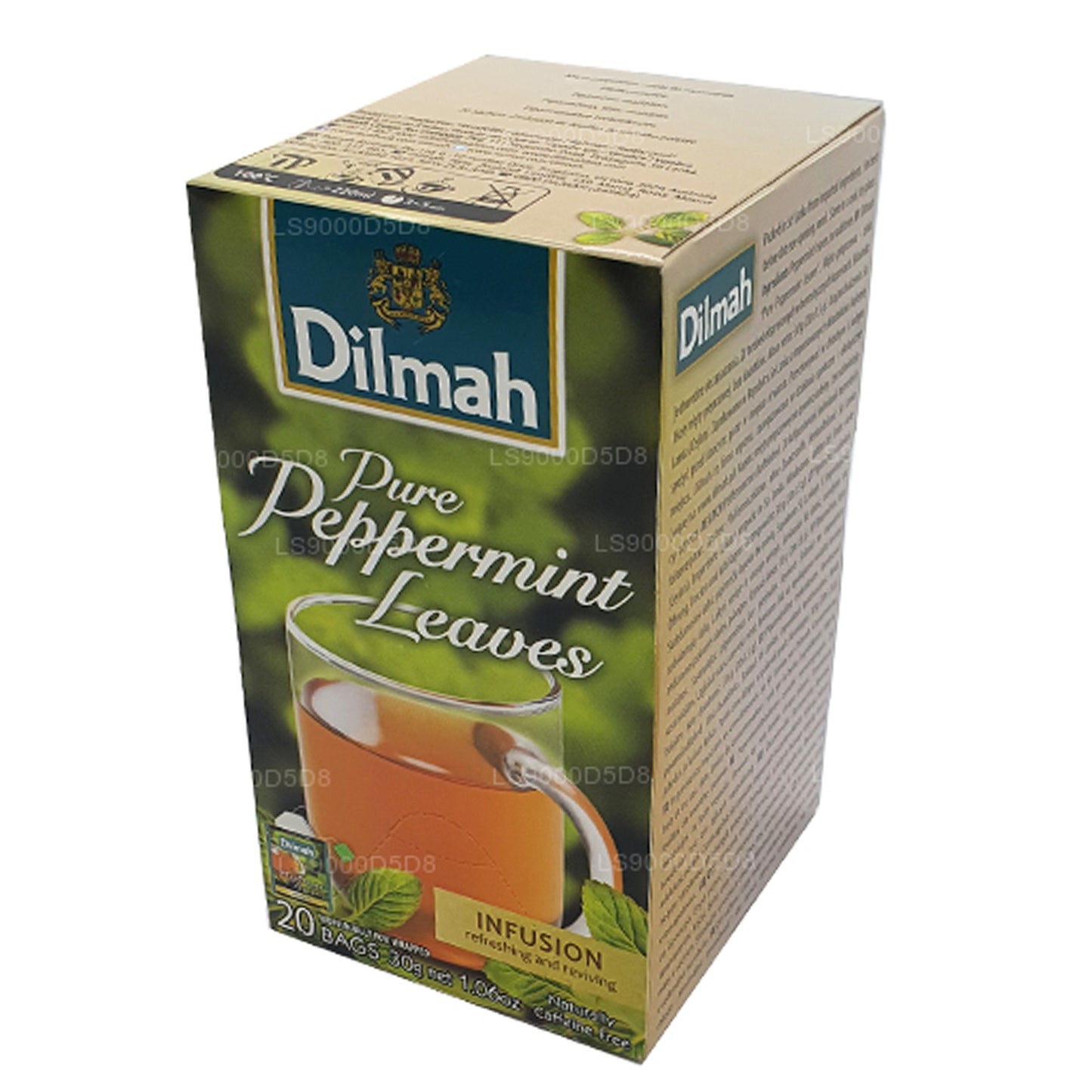 Feuilles de menthe poivrée Dilmah Pure (30 g) 20 sachets de thé