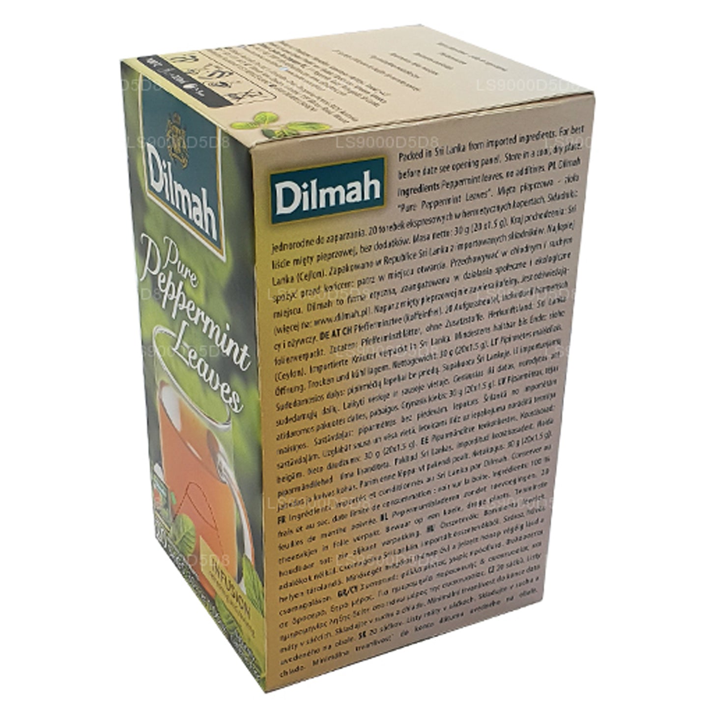 Feuilles de menthe poivrée Dilmah Pure (30 g) 20 sachets de thé