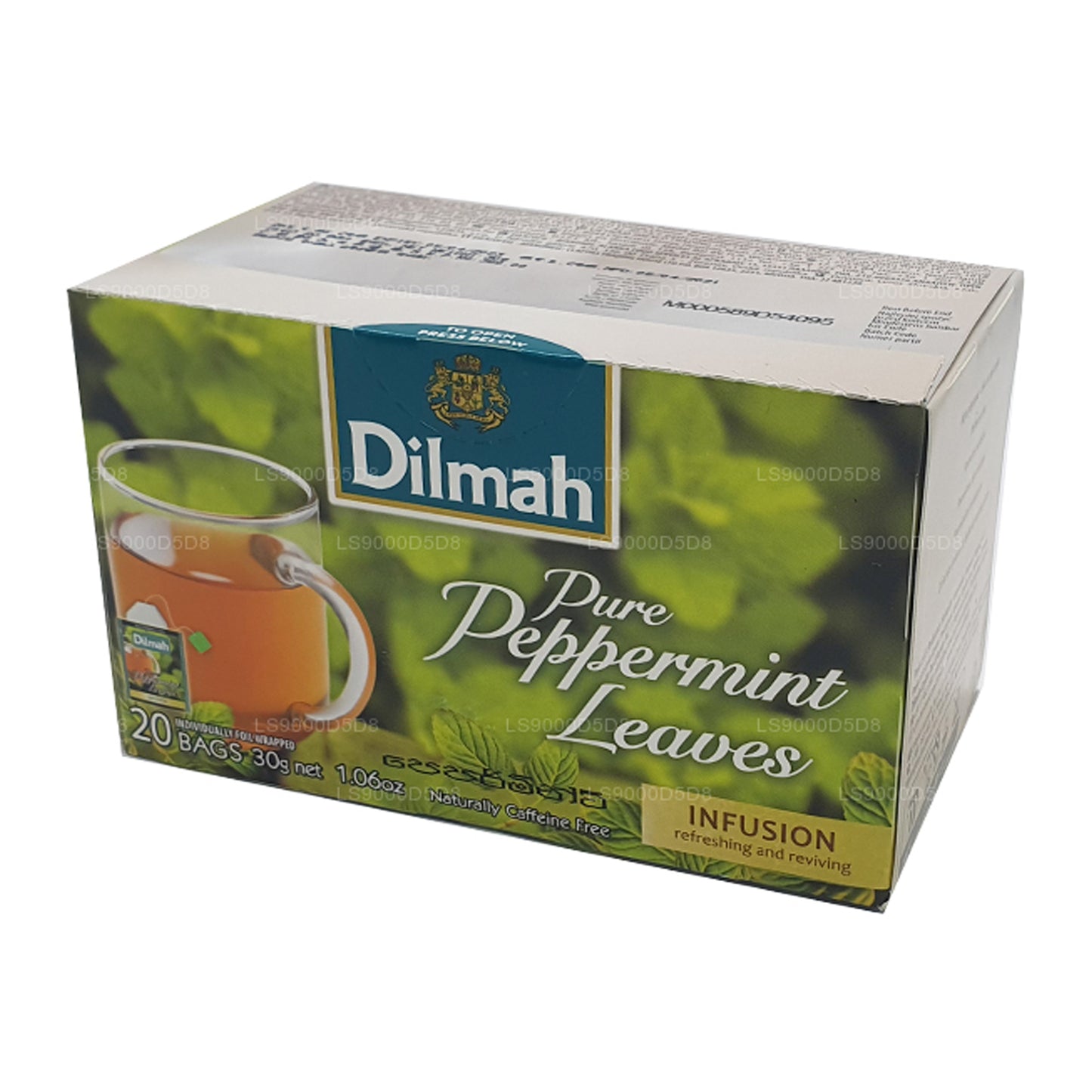 Feuilles de menthe poivrée Dilmah Pure (30 g) 20 sachets de thé