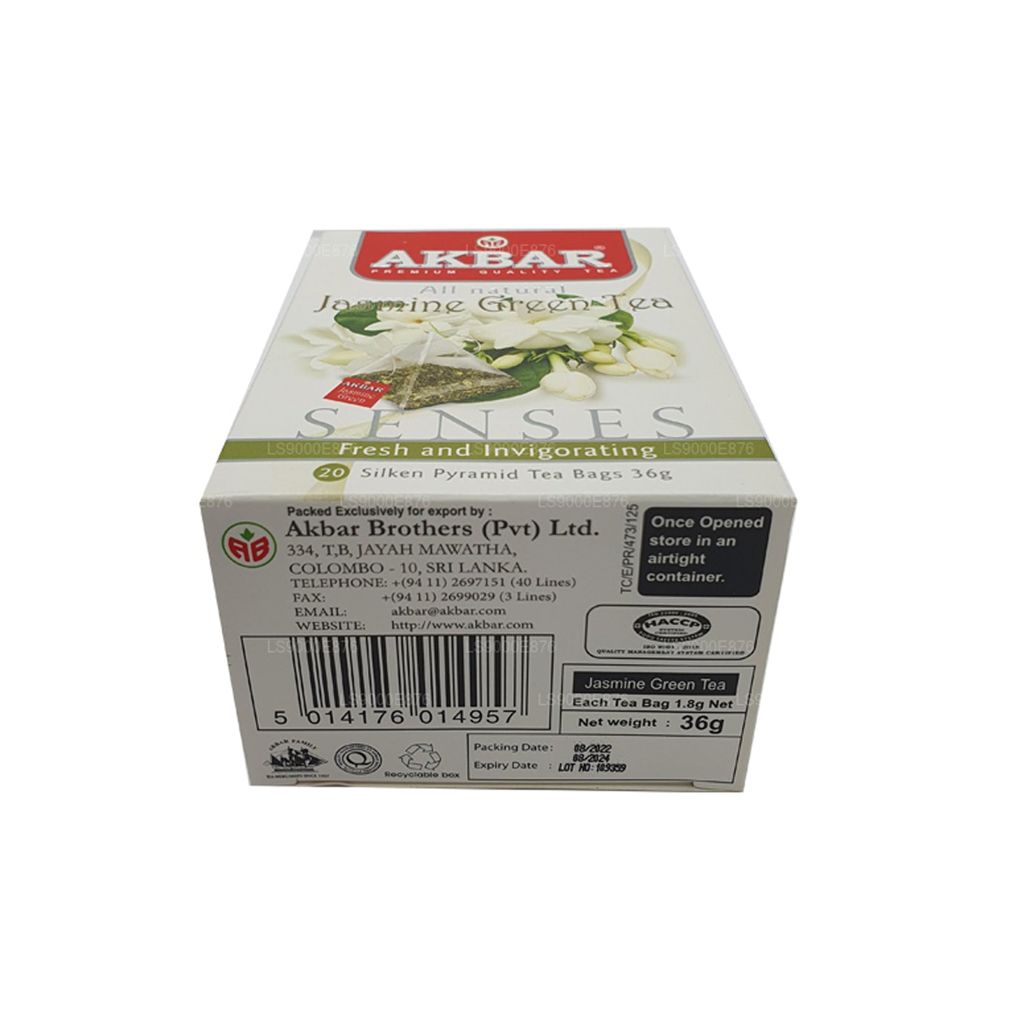 Thé vert au jasmin Akbar (36g) 20 sachets de thé