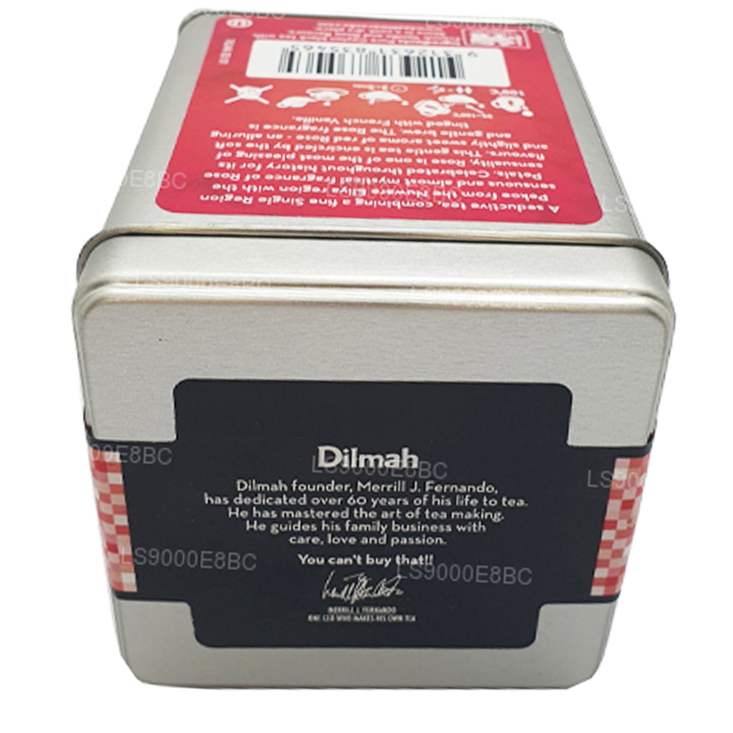 Thé en vrac Dilmah série T à la rose et à la vanille française (100g)