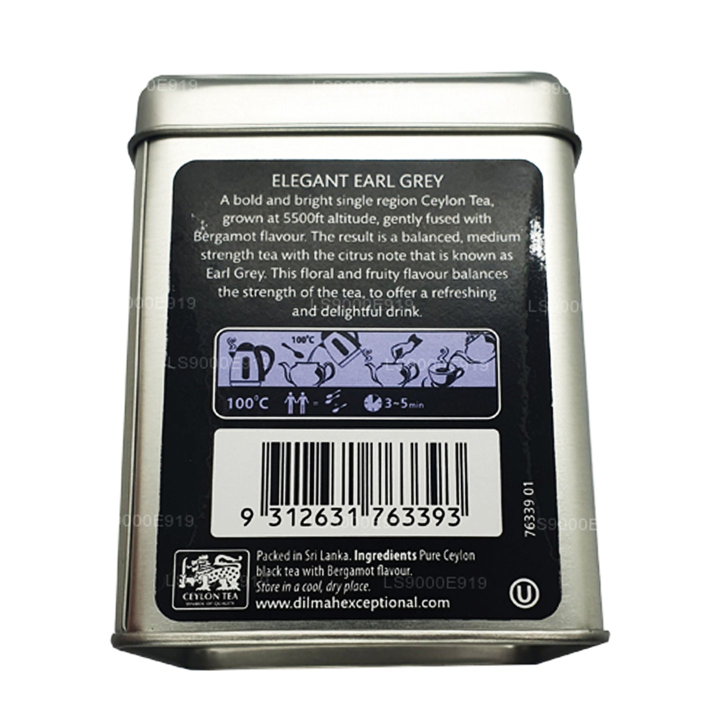 Thé aux vraies feuilles Dilmah Exceptional Elegant Earl Grey (100 g)