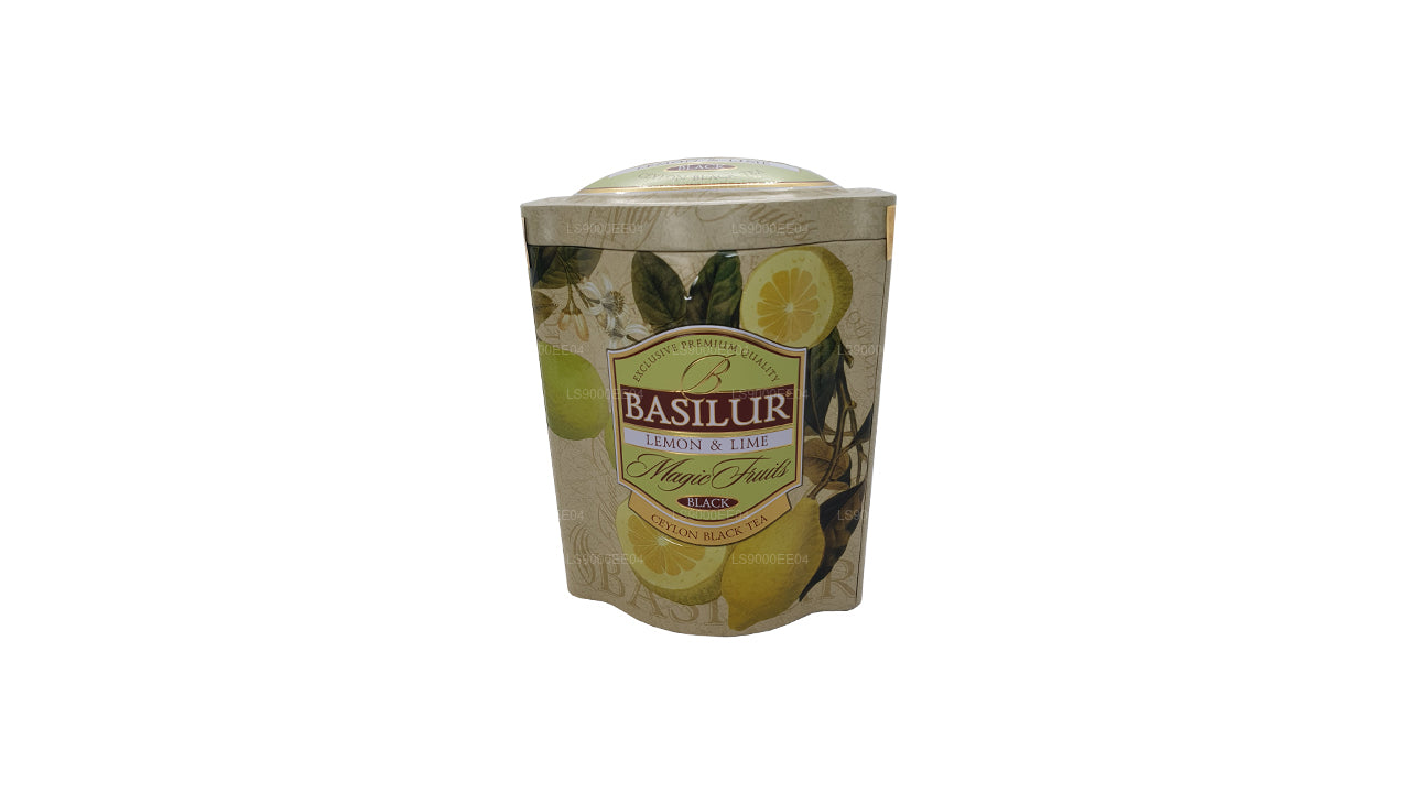 Boîte en étain Basilur Magic Fruits au citron et au citron vert (100 g)