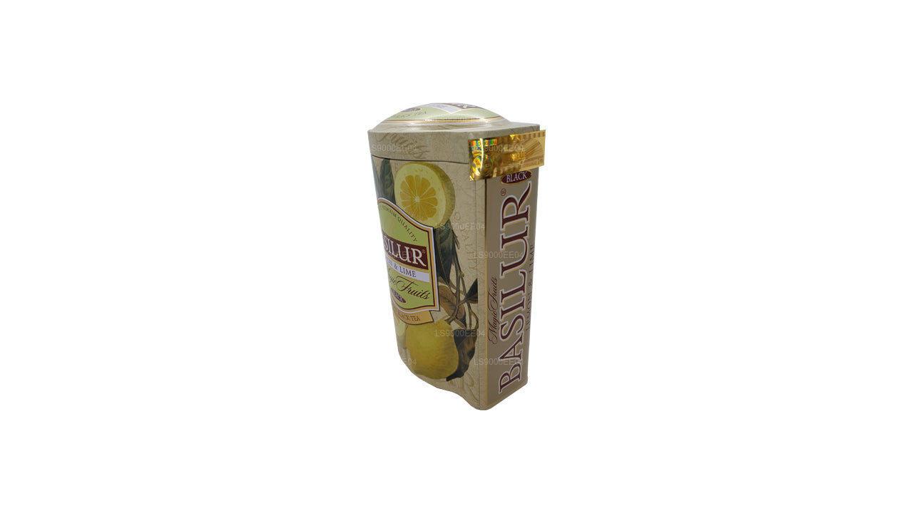 Boîte en étain Basilur Magic Fruits au citron et au citron vert (100 g)