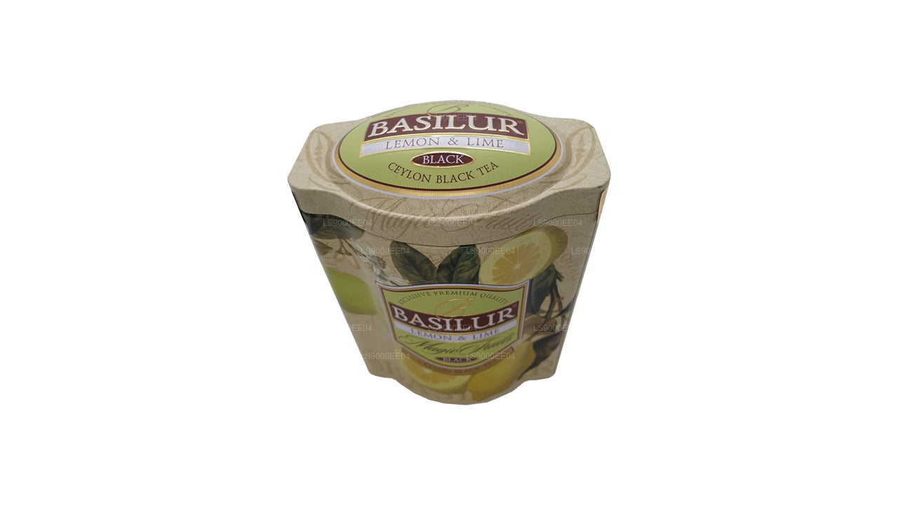 Boîte en étain Basilur Magic Fruits au citron et au citron vert (100 g)