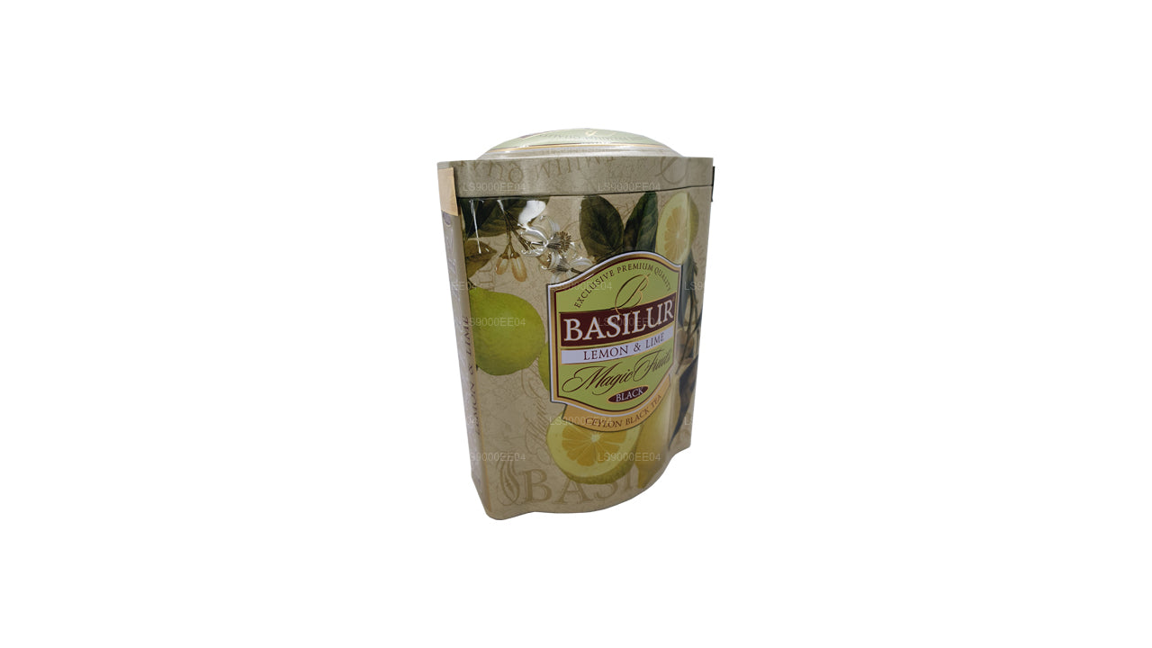 Boîte en étain Basilur Magic Fruits au citron et au citron vert (100 g)