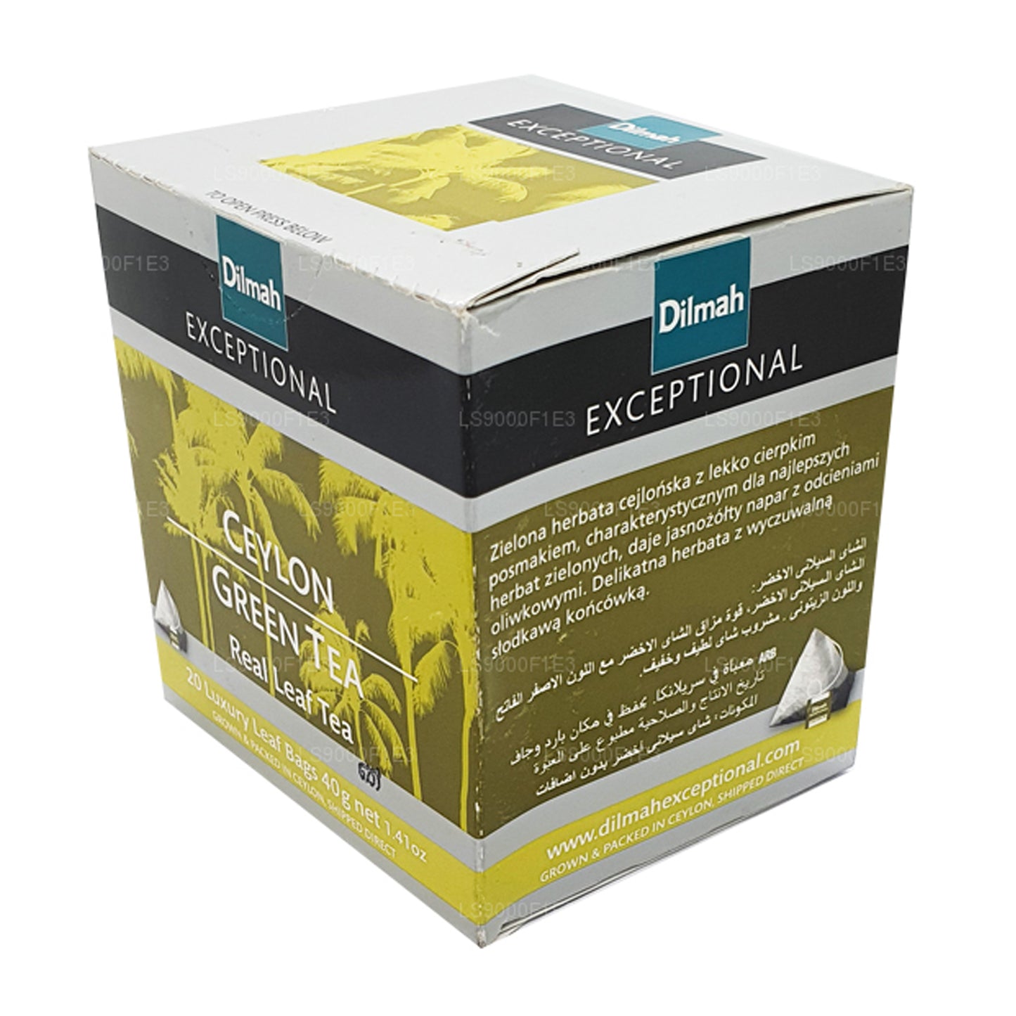 Thé vert de Ceylan Dilmah Exceptional (40 g) 20 sachets de thé