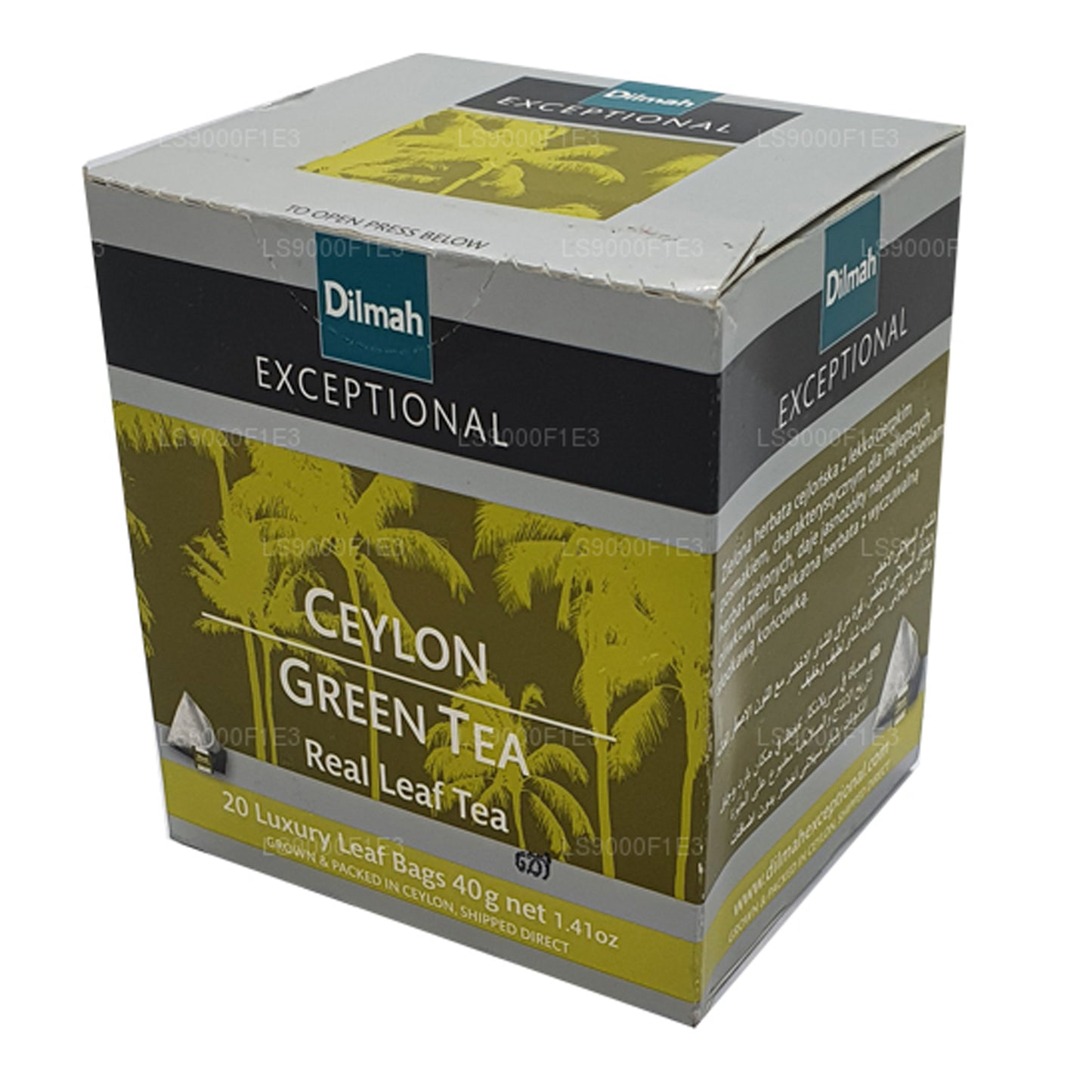 Thé vert de Ceylan Dilmah Exceptional (40 g) 20 sachets de thé