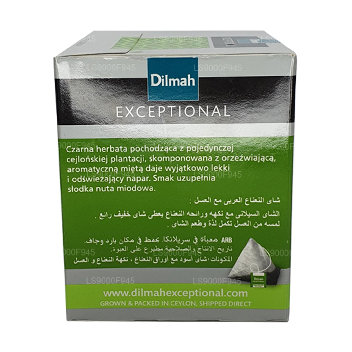 Feuille exceptionnelle de Dilmah à la menthe arabe et au miel (20 sachets de thé)