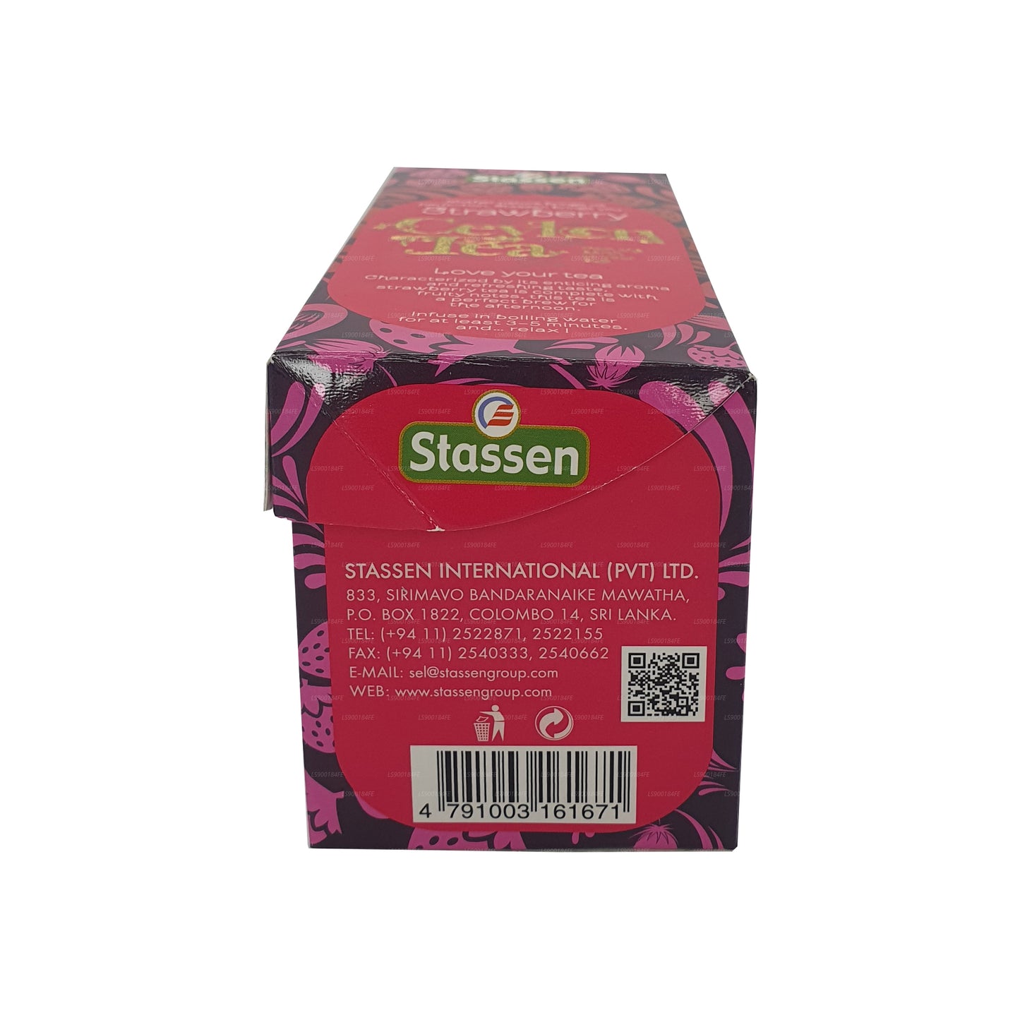 Thé à la fraise Stassen (37,5 g) 25 sachets de thé
