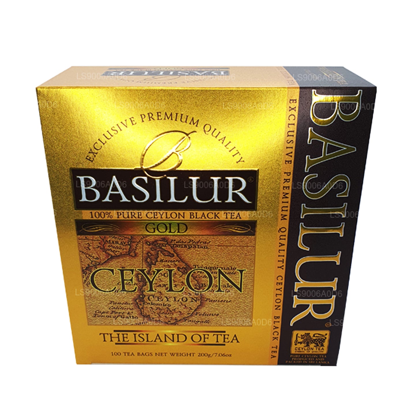 Thé noir de Ceylan de qualité supérieure exclusif Basilur Island of Gold (200 g) 100 sachets de thé