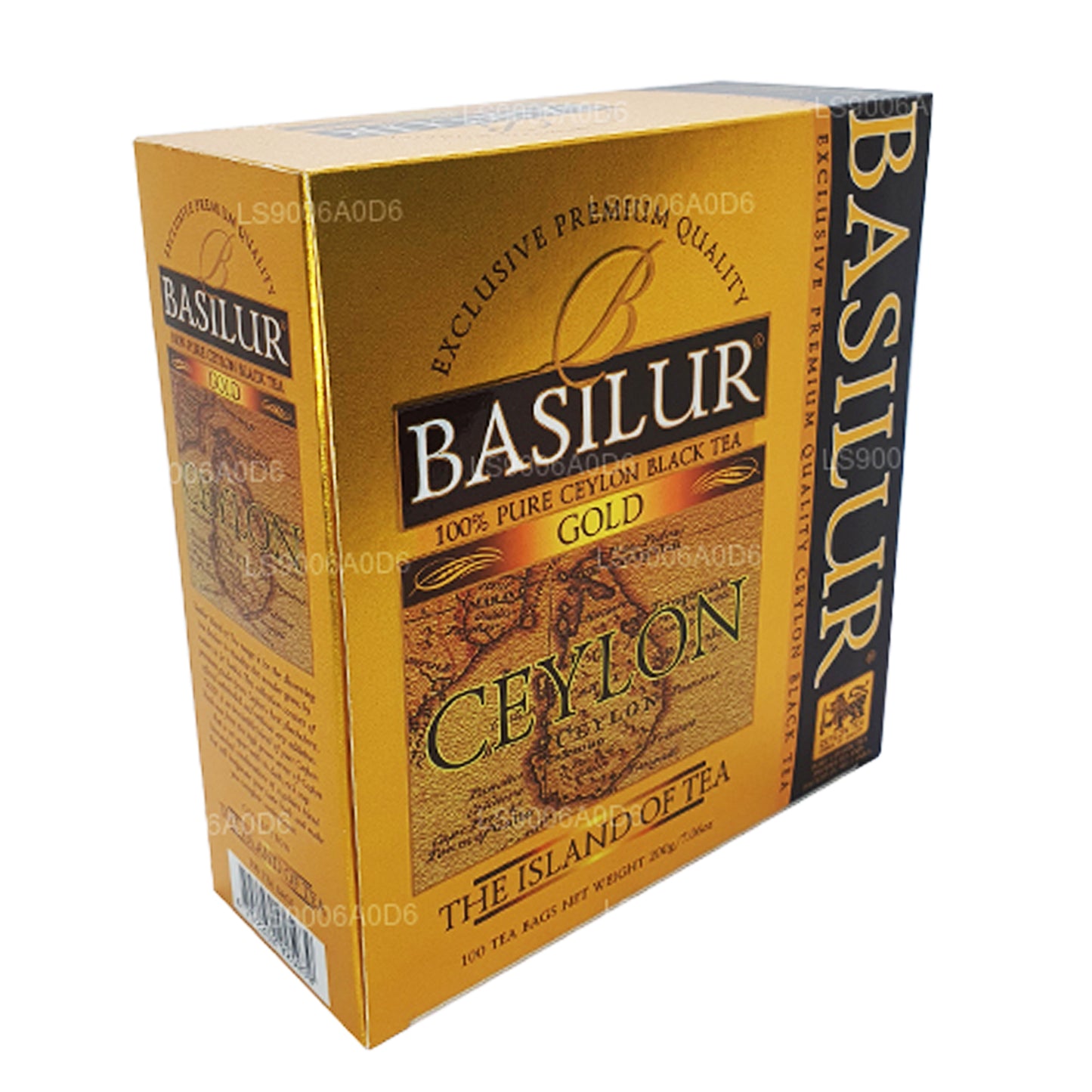 Thé noir de Ceylan de qualité supérieure exclusif Basilur Island of Gold (200 g) 100 sachets de thé