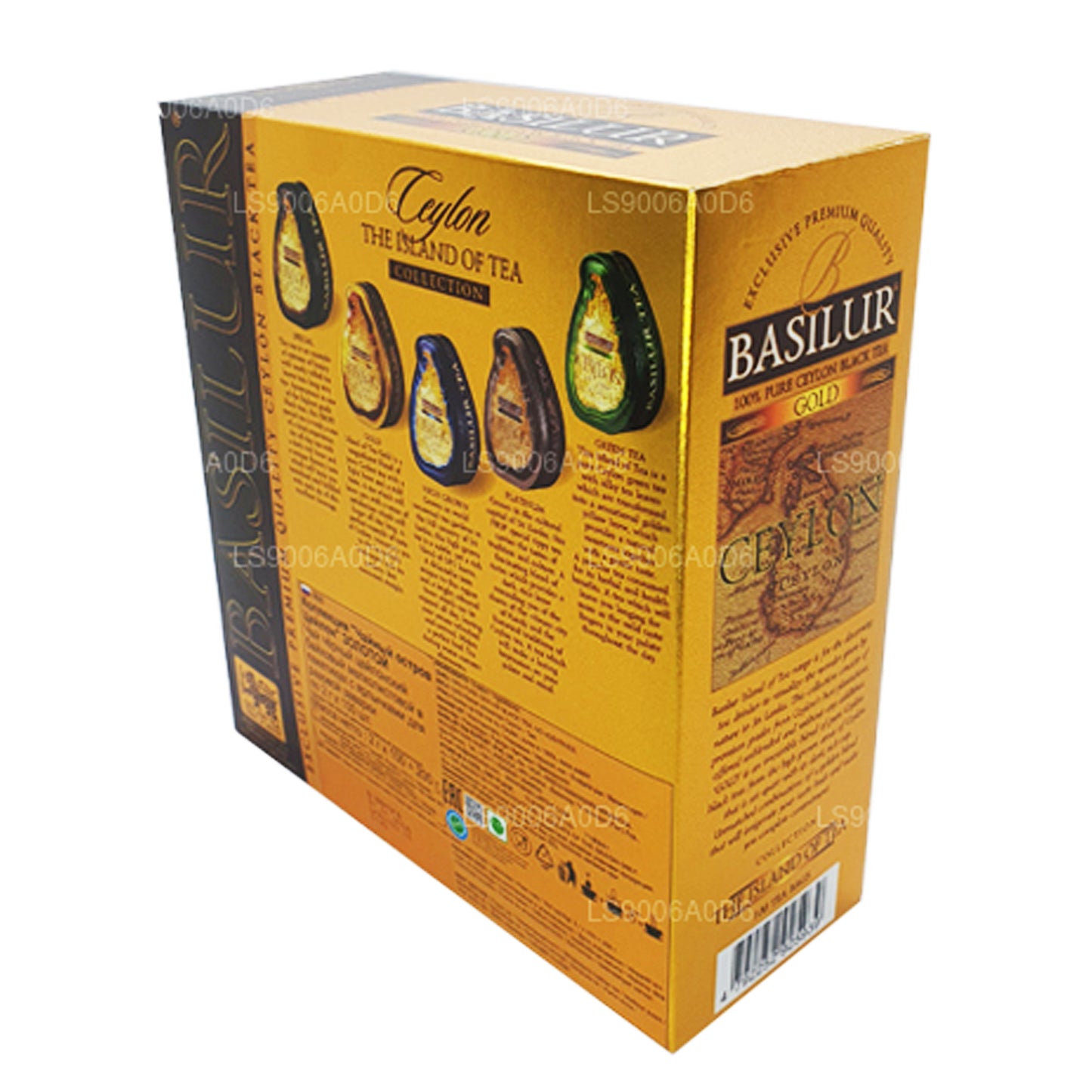 Thé noir de Ceylan de qualité supérieure exclusif Basilur Island of Gold (200 g) 100 sachets de thé