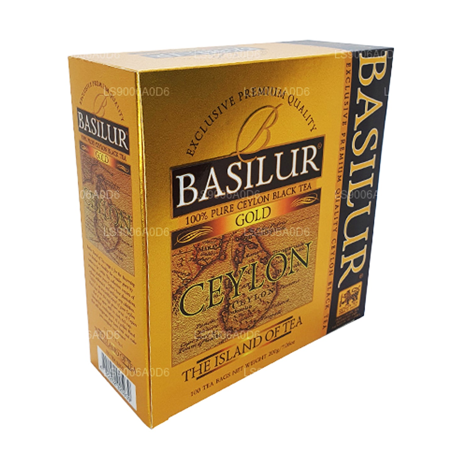 Thé noir de Ceylan de qualité supérieure exclusif Basilur Island of Gold (200 g) 100 sachets de thé