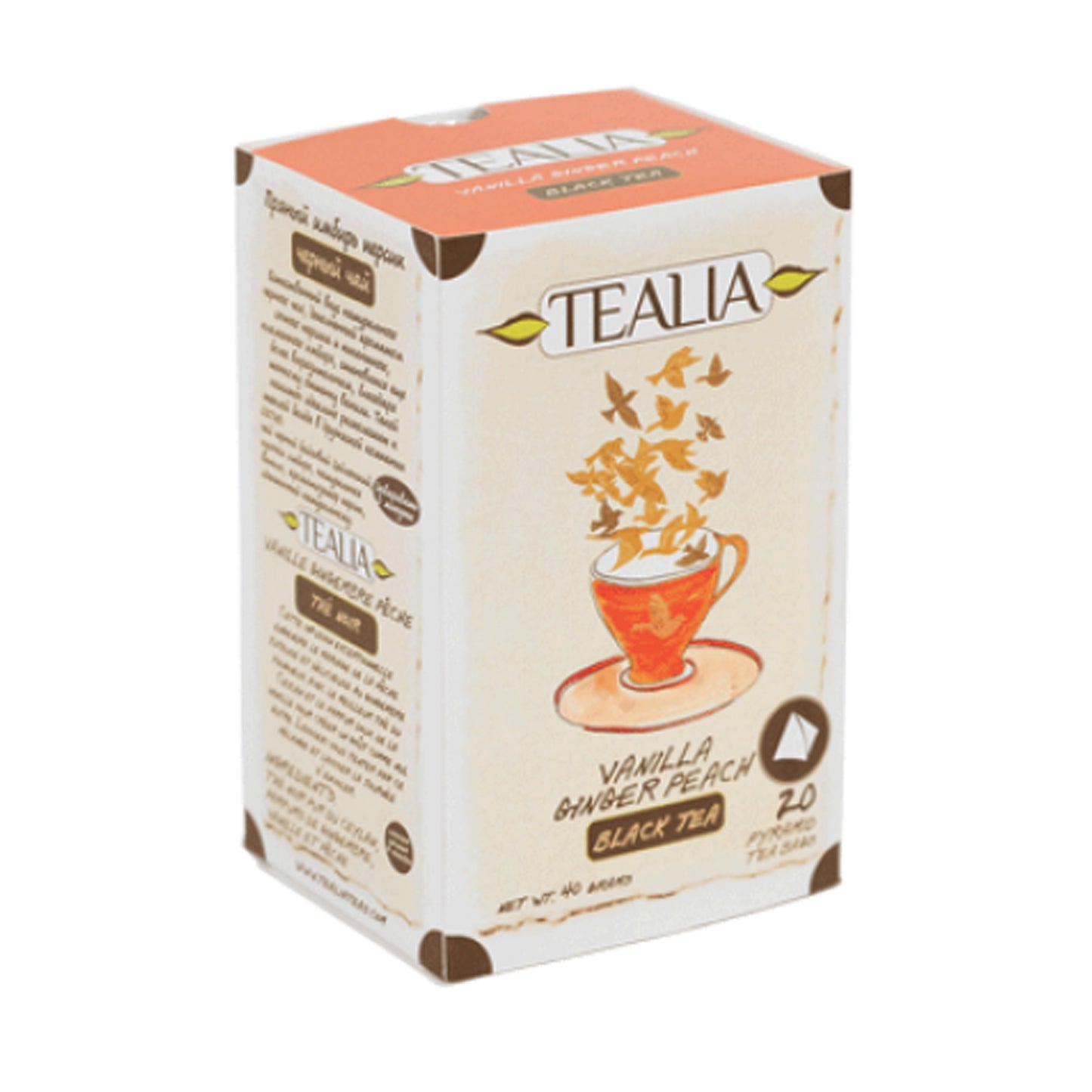 Tealia Vanilla Ginger Peach (40 g) 20 sachets de thé Pyramid