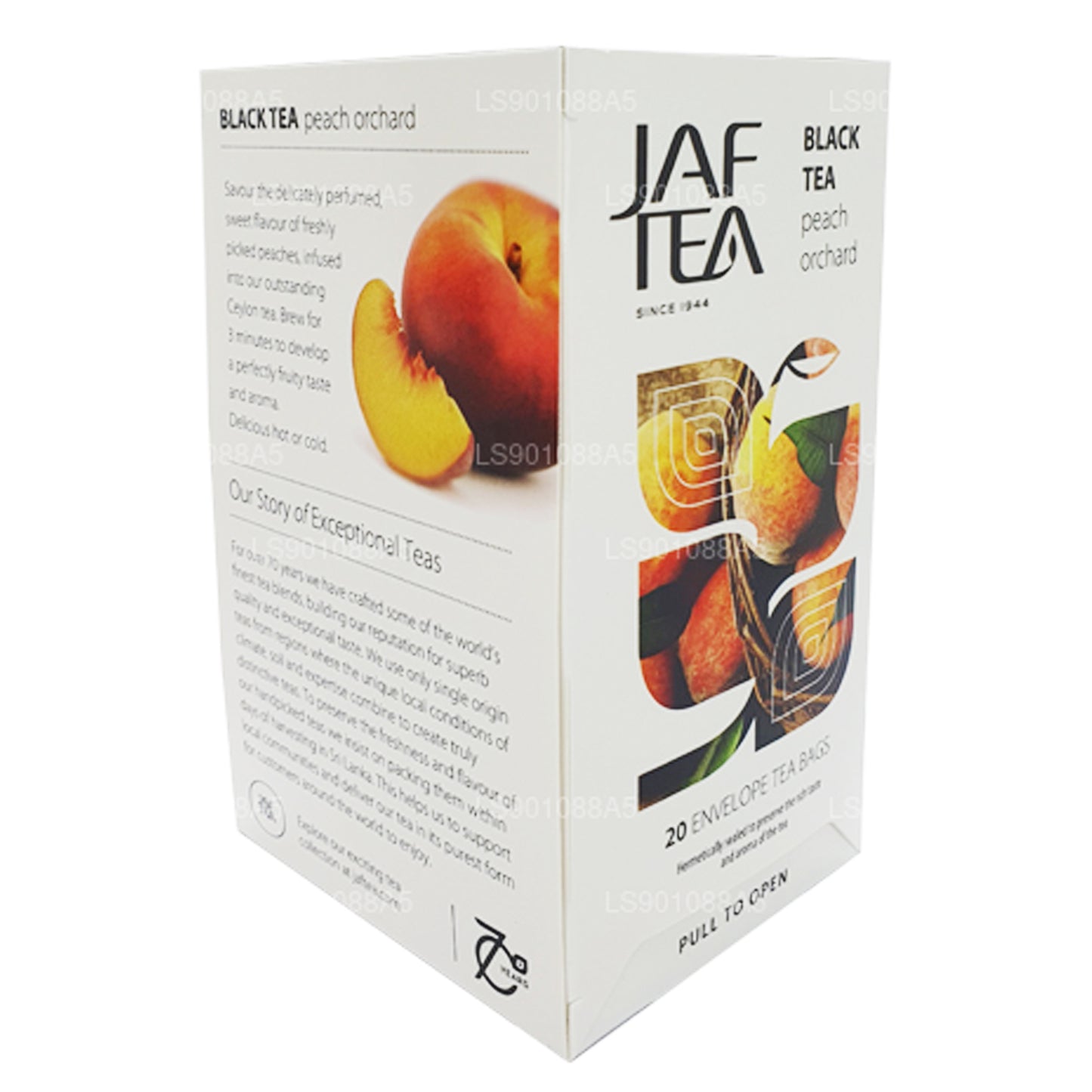 Thé noir Jaf Tea Pure Fruits Collection Peach Orchard (30 g) 20 sachets de thé