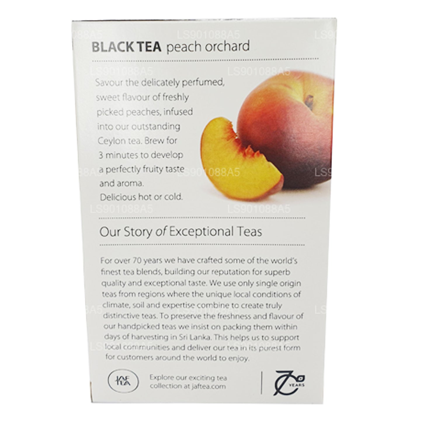 Thé noir Jaf Tea Pure Fruits Collection Peach Orchard (30 g) 20 sachets de thé