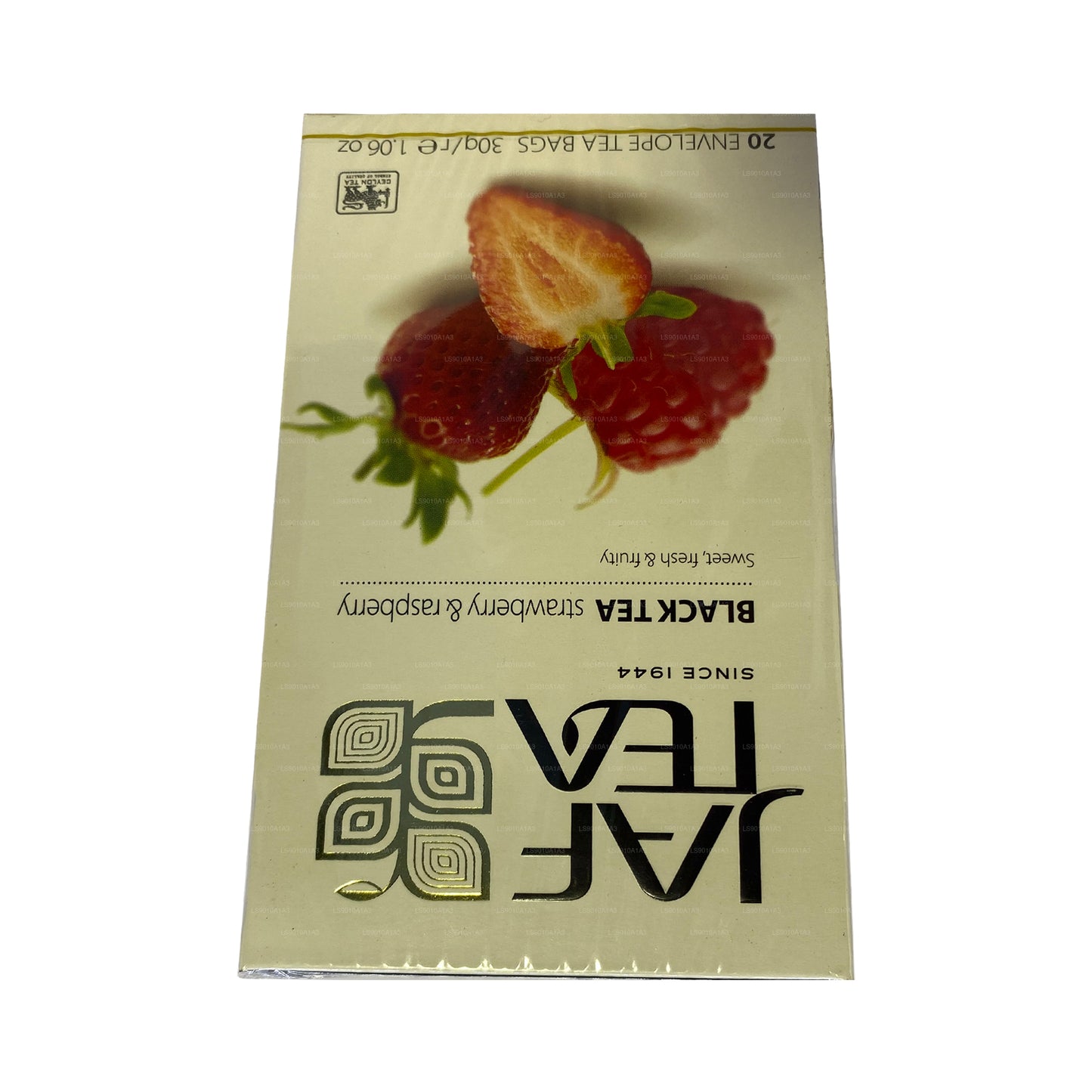 Jaf Tea Pure Fruits Collection Thé noir à la fraise et à la framboise (30 g) 20 sachets de thé