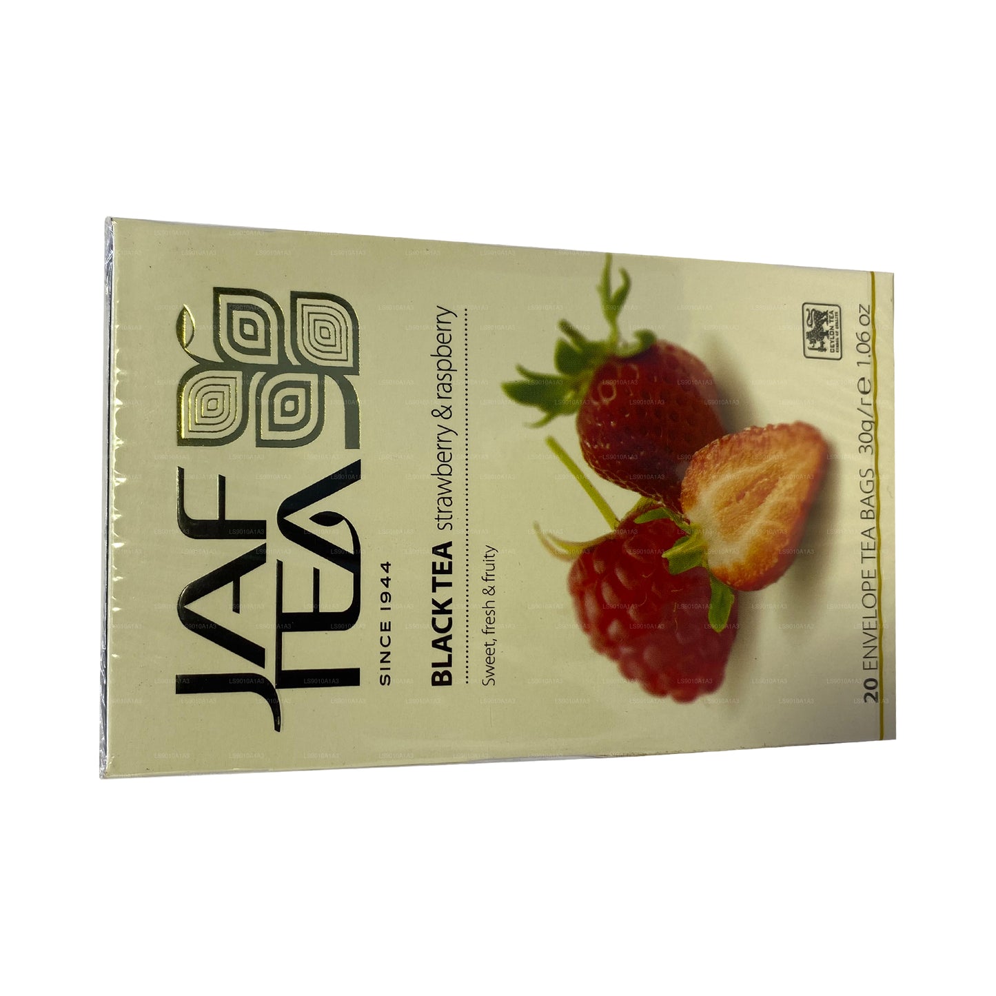 Jaf Tea Pure Fruits Collection Thé noir à la fraise et à la framboise (30 g) 20 sachets de thé