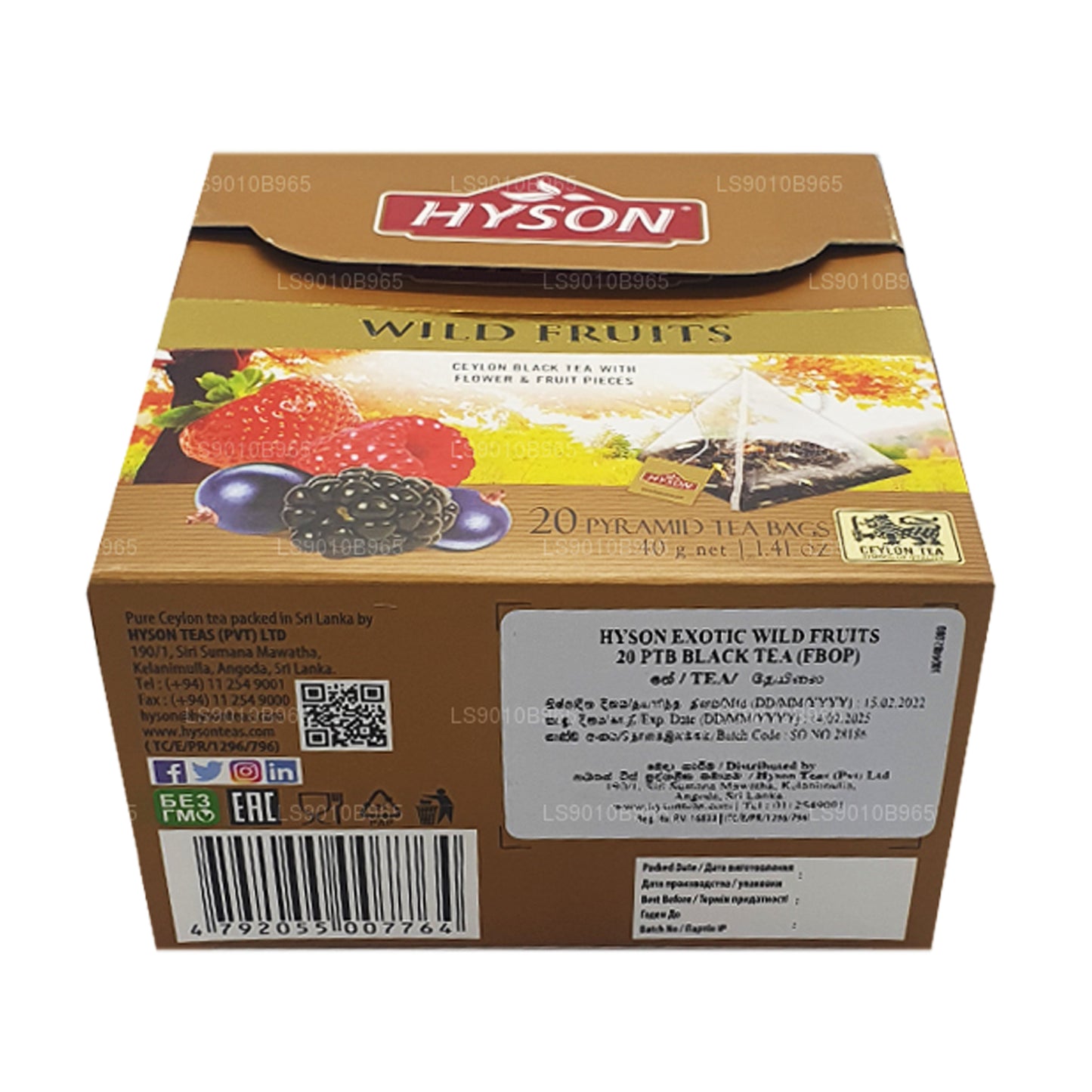 Hyson Wild Fruits (40g) 20 sachets de thé