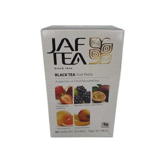 Jaf Tea Pure Fruits Collection Thé noir Fruit Fiesta (30g) 20 sachets de thé