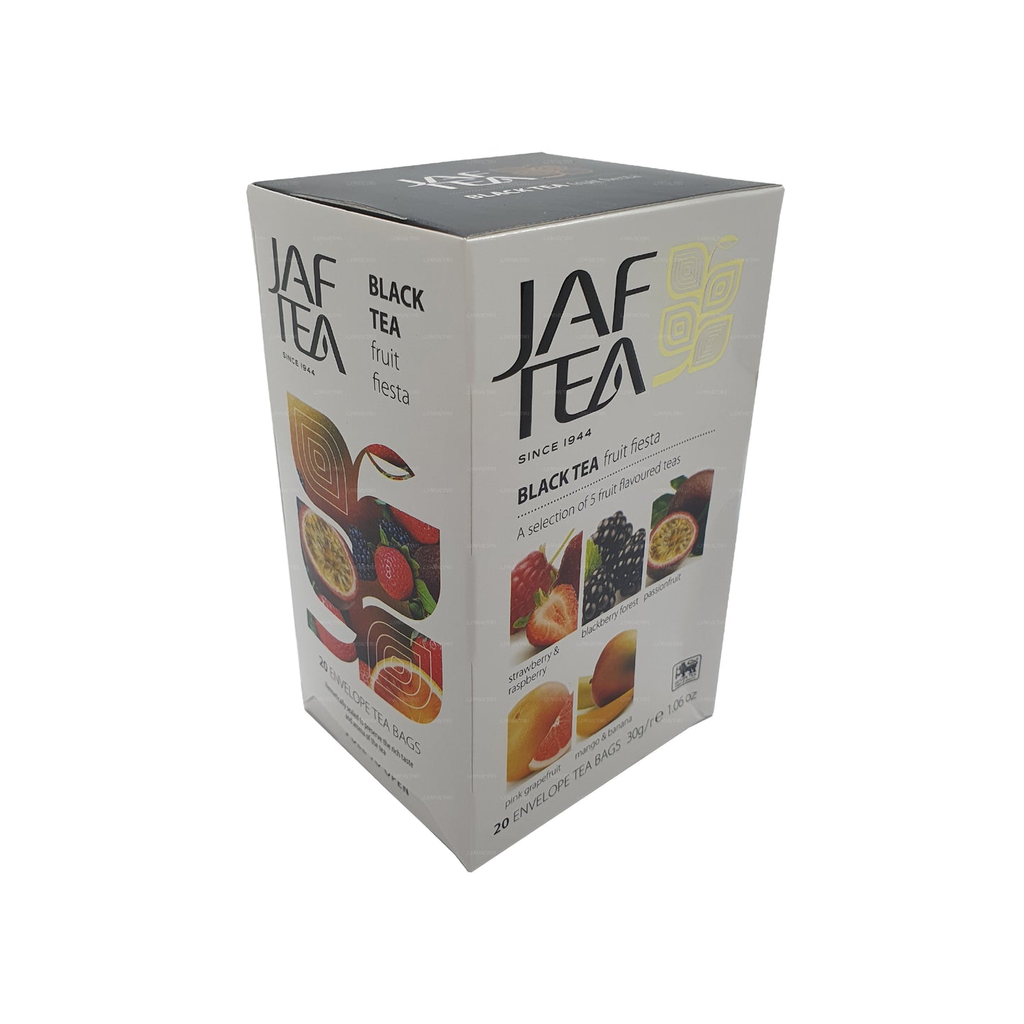 Jaf Tea Pure Fruits Collection Thé noir Fruit Fiesta (30g) 20 sachets de thé