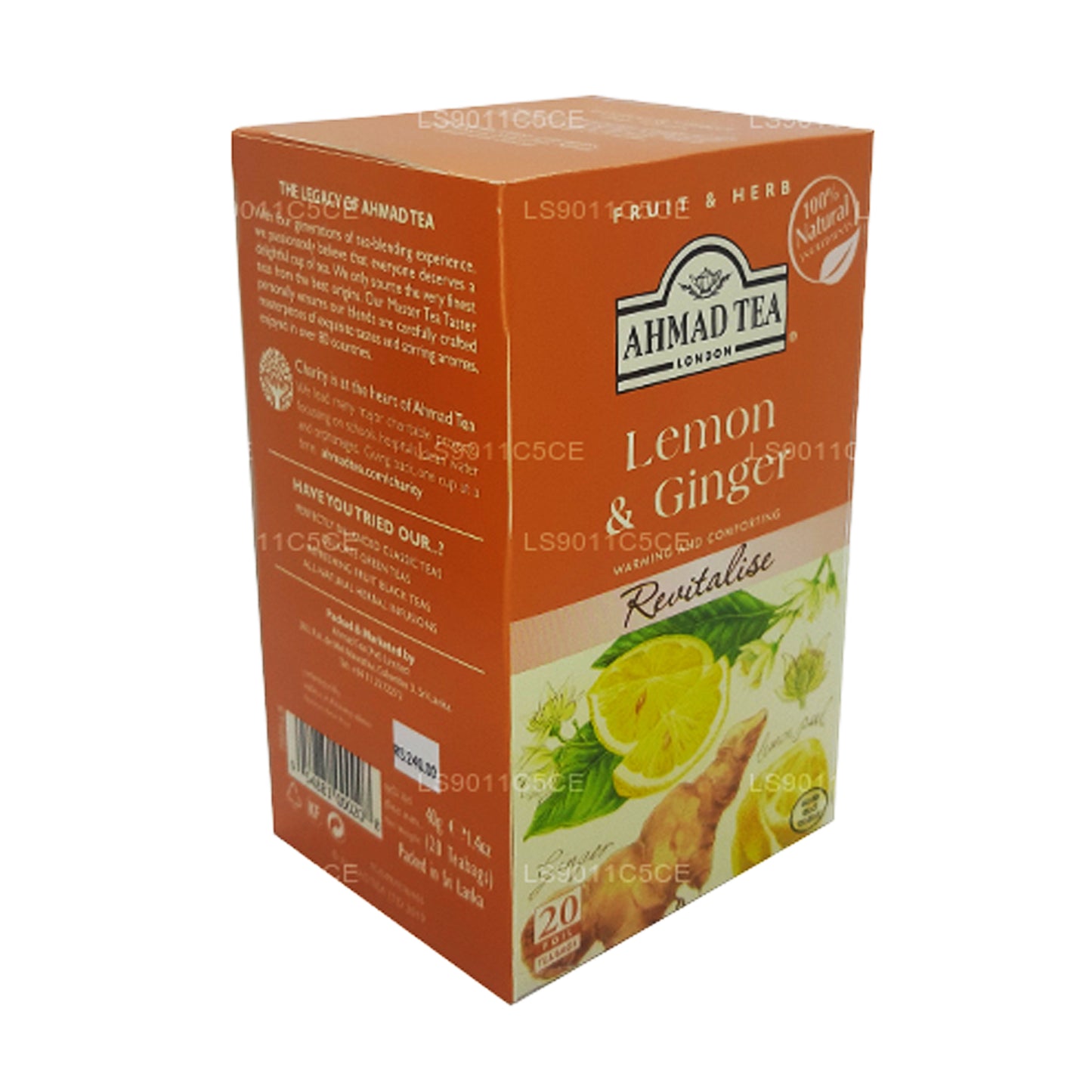 Thé Ahmad au citron et au gingembre (40 g) 20 sachets de thé en aluminium