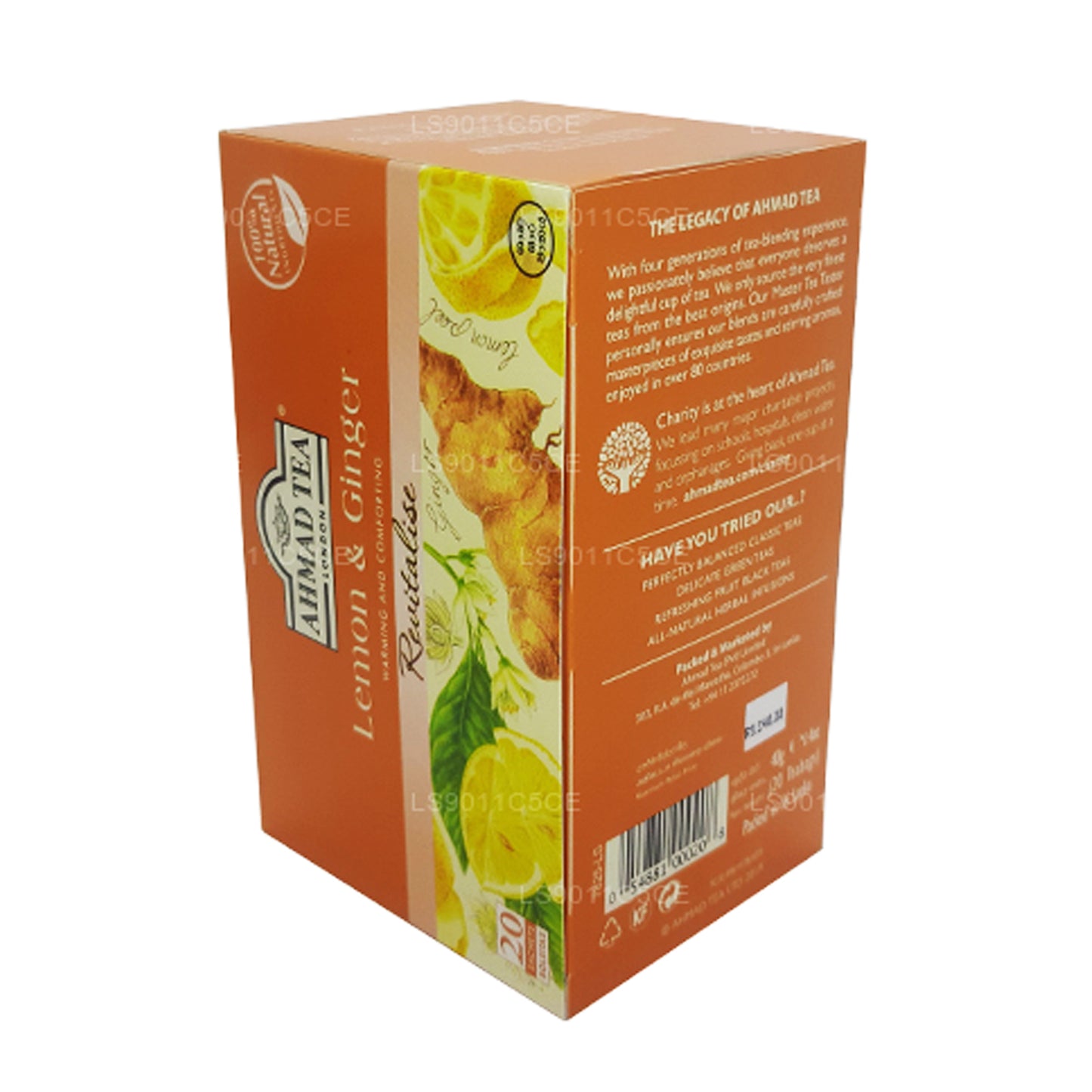 Thé Ahmad au citron et au gingembre (40 g) 20 sachets de thé en aluminium