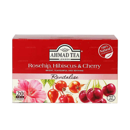 Ahmad Rosehip, Hibiscus et Cerise (40 g) 20 sachets de thé en aluminium