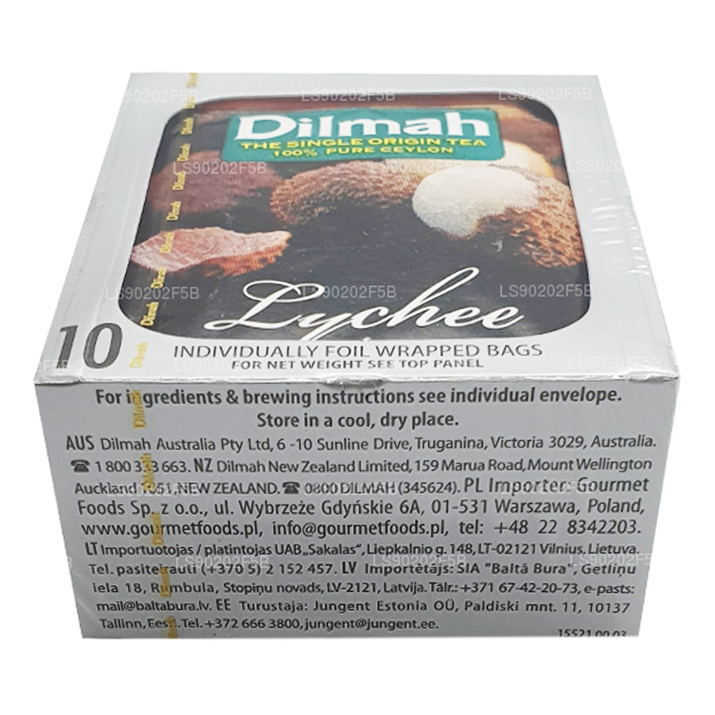 Thé noir de Ceylan aromatisé au litchi Dilmah (20g) 10 sachets de thé