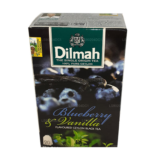 Thé aromatisé à la myrtille et à la vanille Dilmah (40 g) 20 sachets de thé