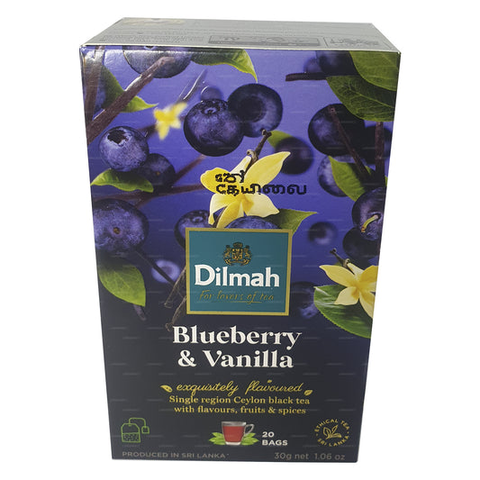 Thé aromatisé à la myrtille et à la vanille Dilmah (40 g) 20 sachets de thé