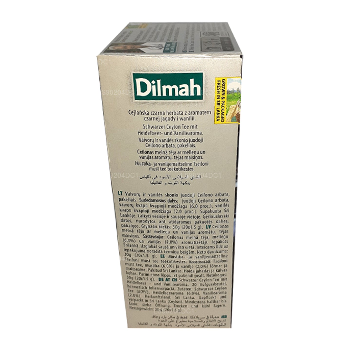 Thé aromatisé à la myrtille et à la vanille Dilmah (40 g) 20 sachets de thé