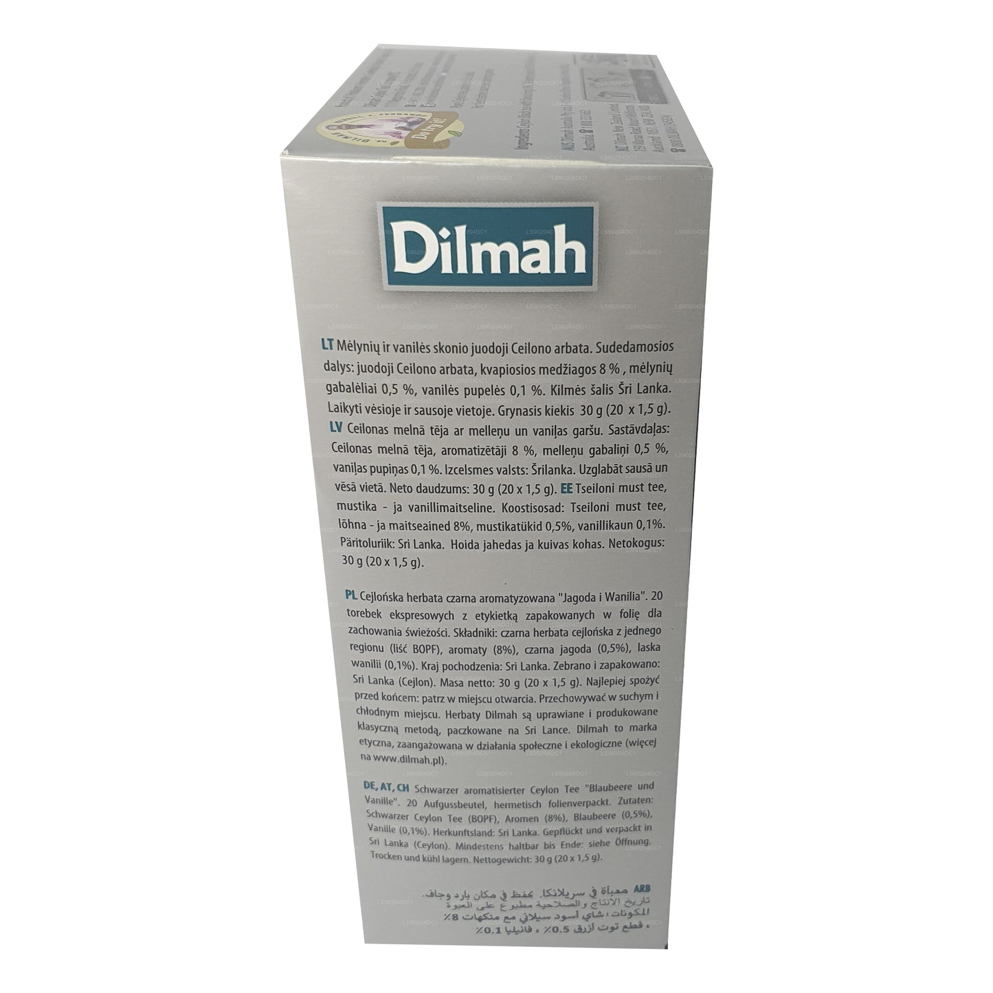 Thé aromatisé à la myrtille et à la vanille Dilmah (40 g) 20 sachets de thé