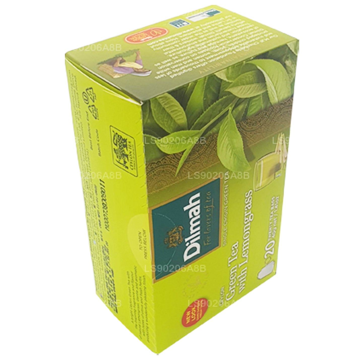 Thé vert pur de Ceylan Dilmah avec thé à la citronnelle (40g) 20 sachets de thé