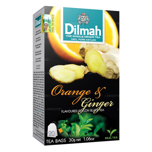 Thé aromatisé à l'orange et au gingembre Dilmah (30g) 20 sachets