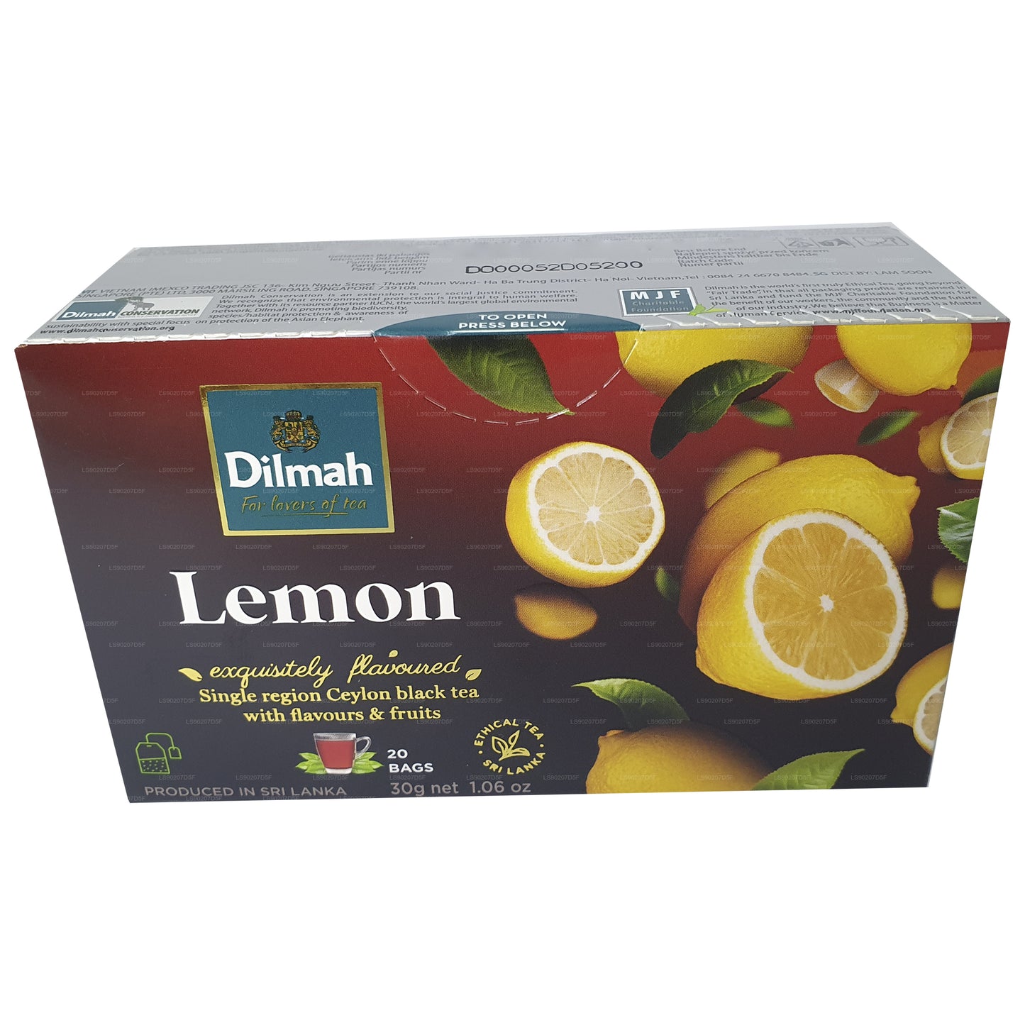 Thé aromatisé au citron Dilmah (30g) 20 sachets