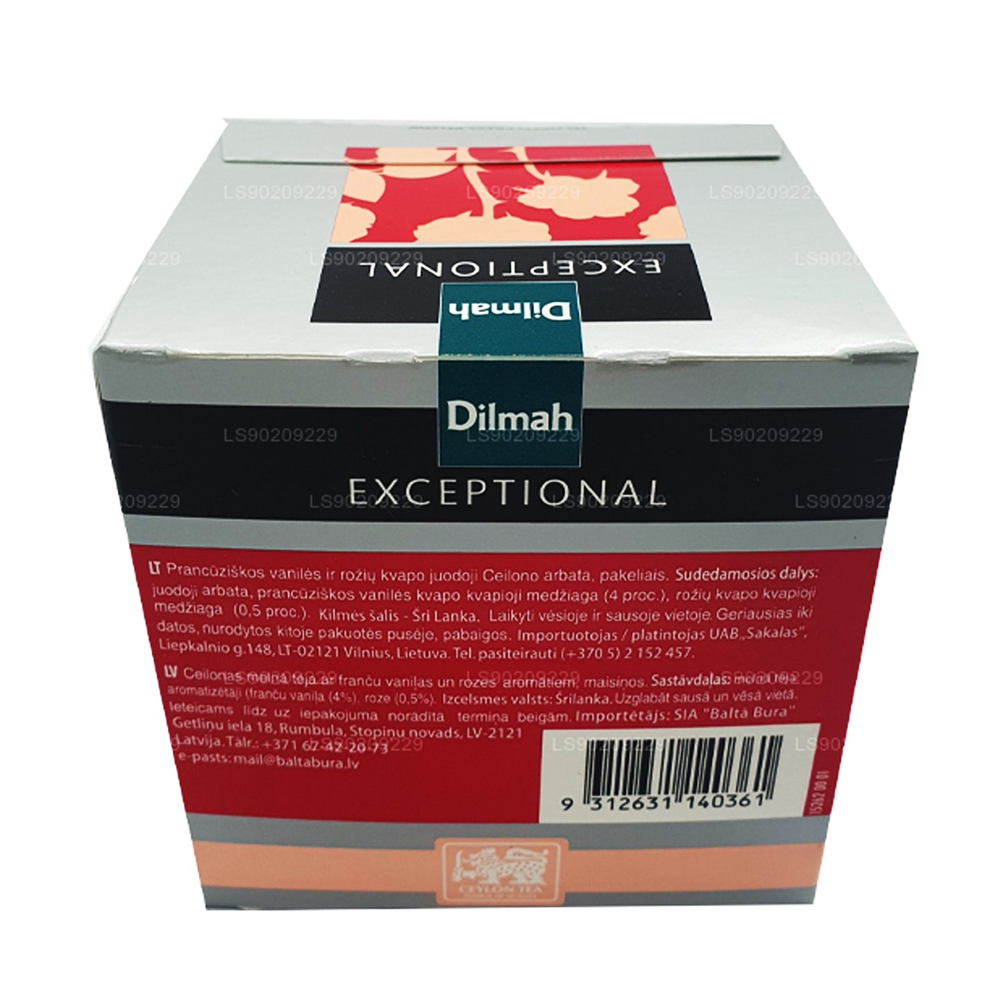 Dilmah Exceptional Rose à la vanille française (40g) 20 sachets de thé